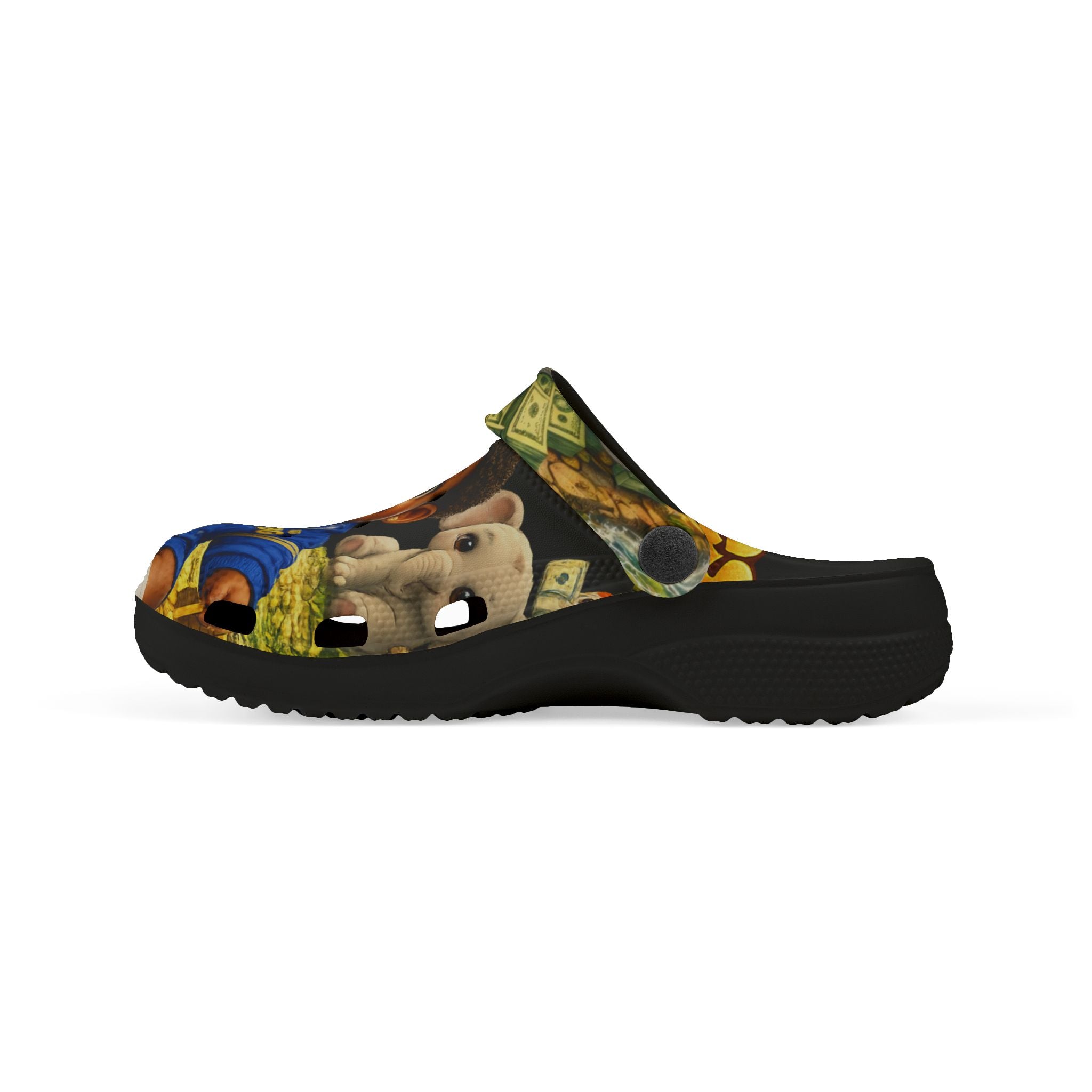 Kid's Foam Clogs (Black) | Safari BG Babies "Parrots & Pape"