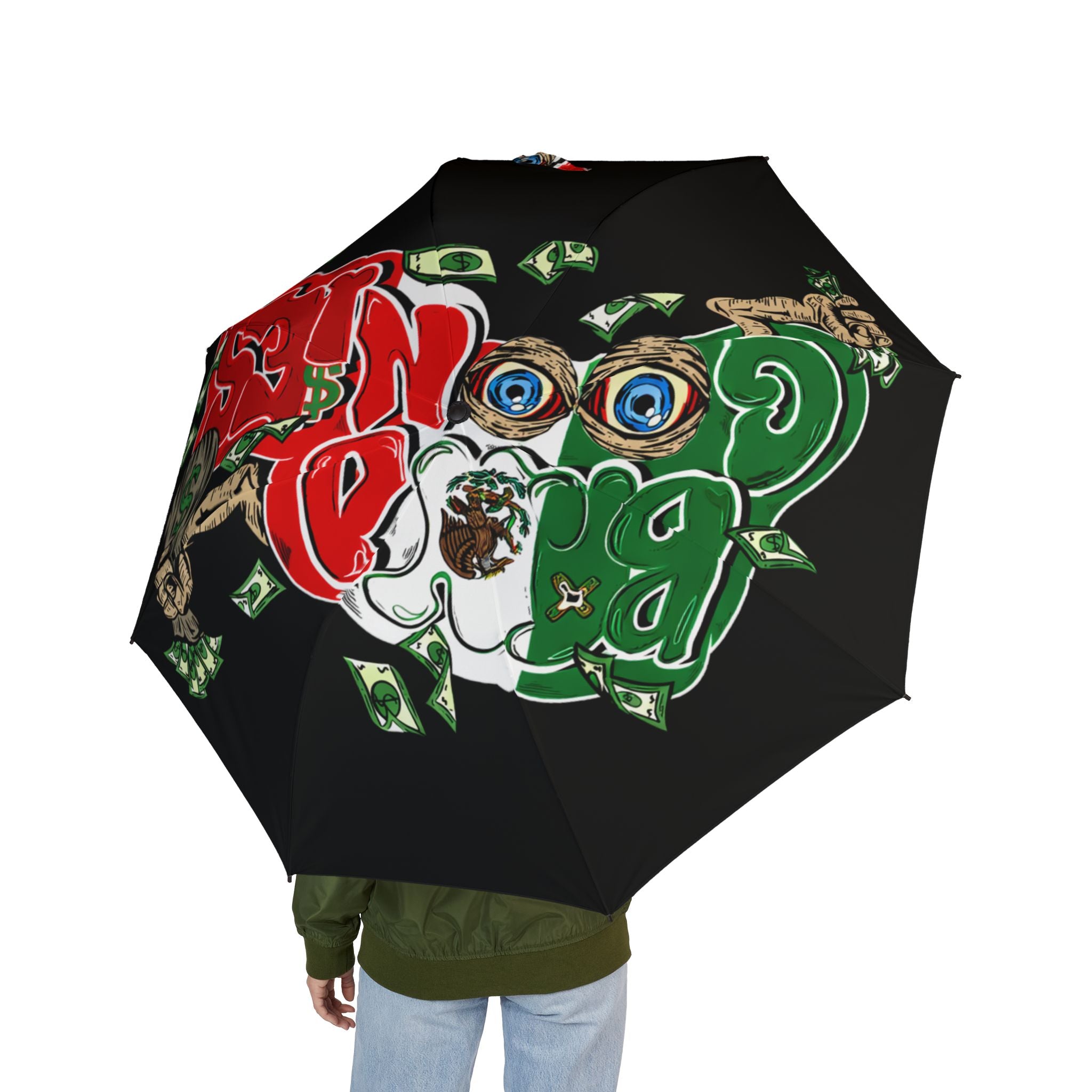 Semi-Automatic Foldable Umbrella (Black) | Mexico Band Goonies