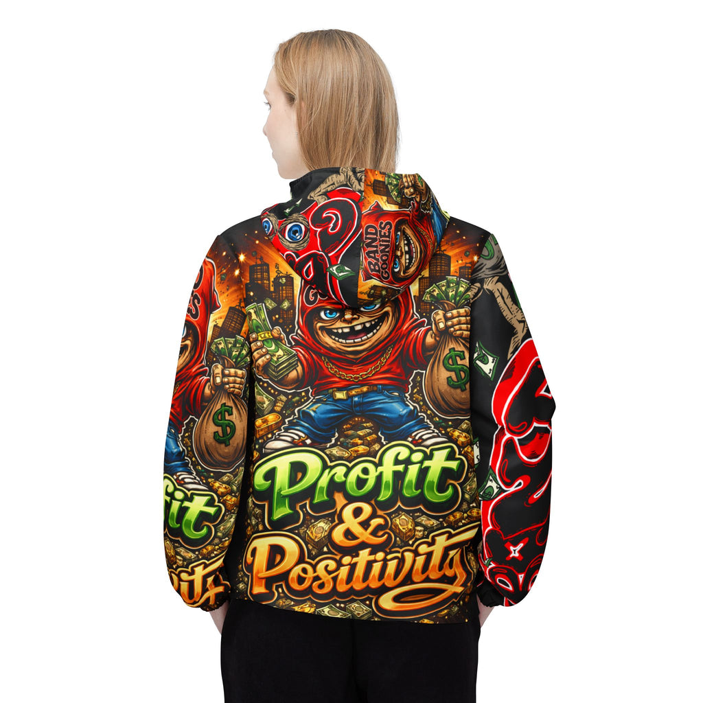 Windbreaker Jacket "Profit & Positivity" Red Goonie