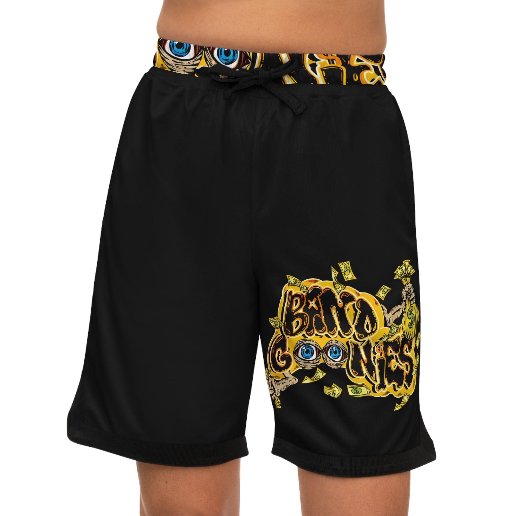 Basketball Rib Shorts (Black) | Yellow Band Goonies