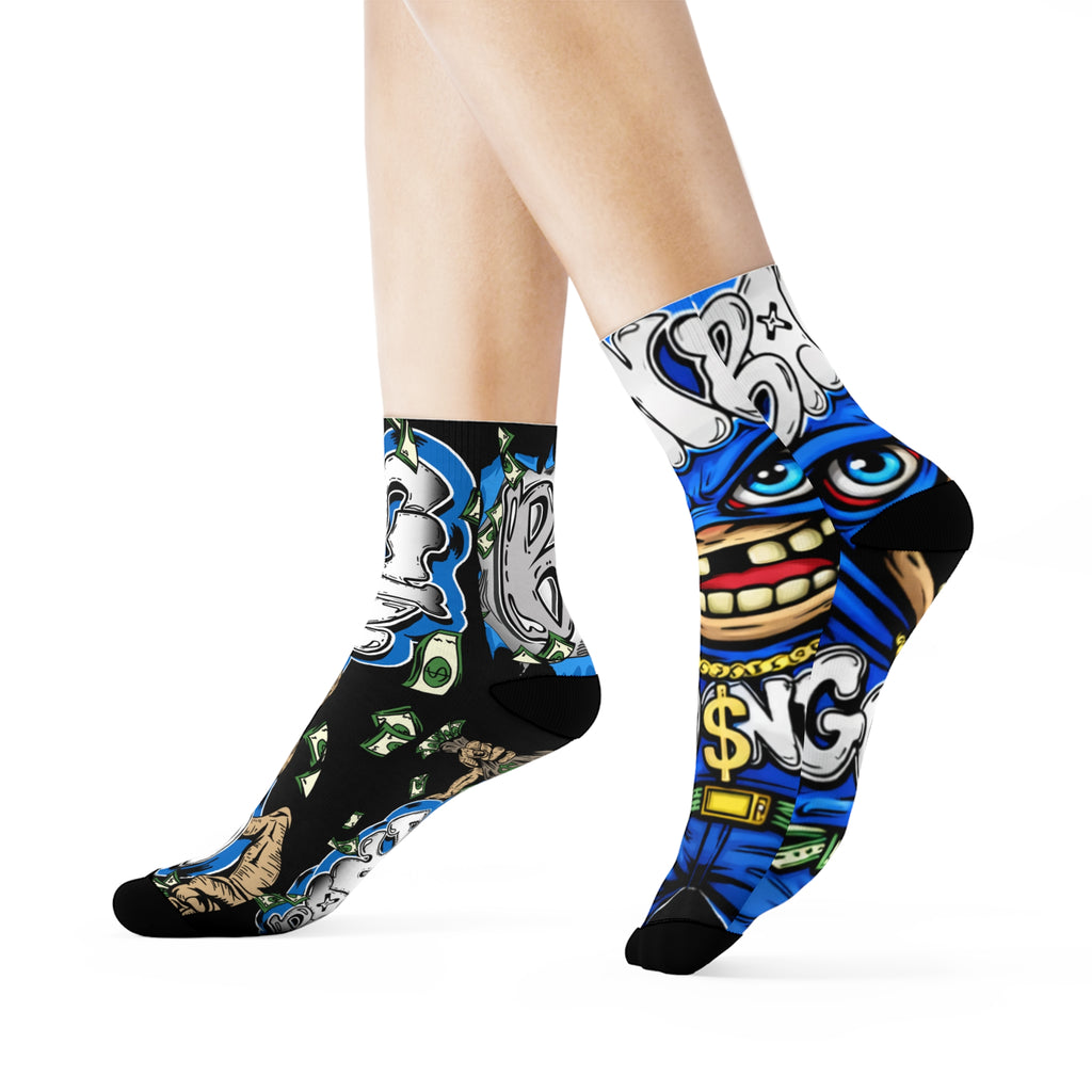 Blue Goonie Crew Socks