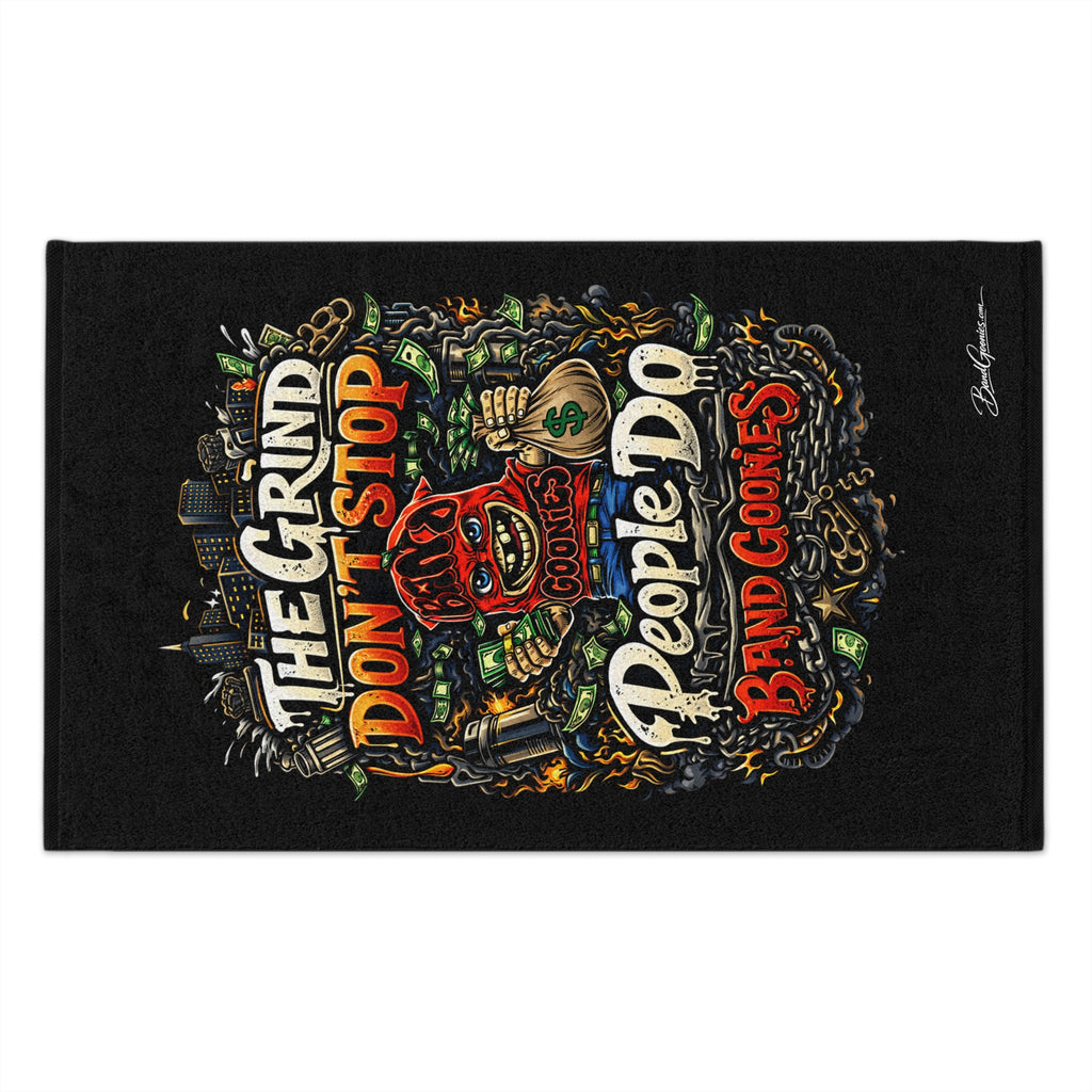 Rally Towel (11x18) | Red Goonie "The Grind Don't Stop, People Do"