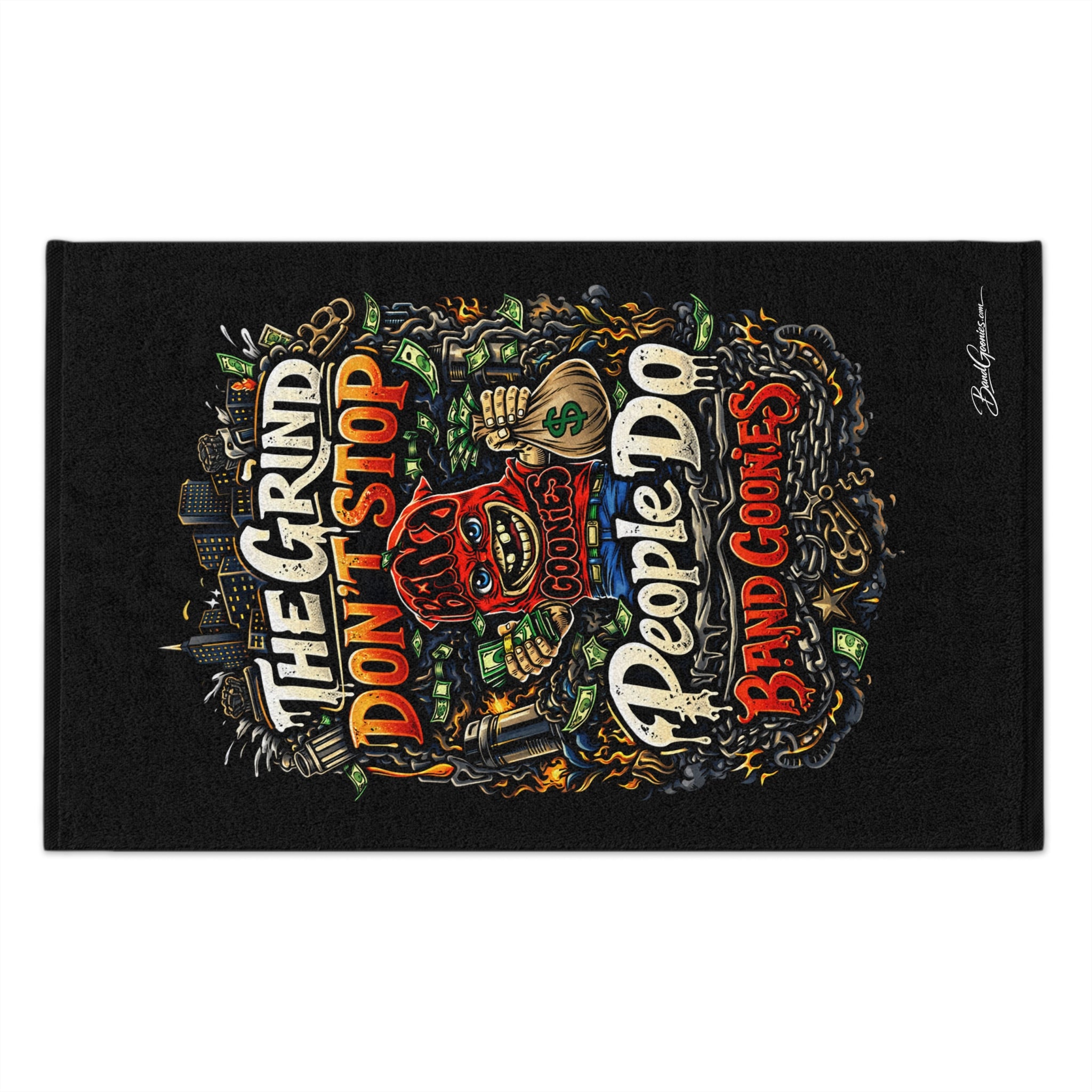 Rally Towel (11x18) | Red Goonie "The Grind Don't Stop, People Do"