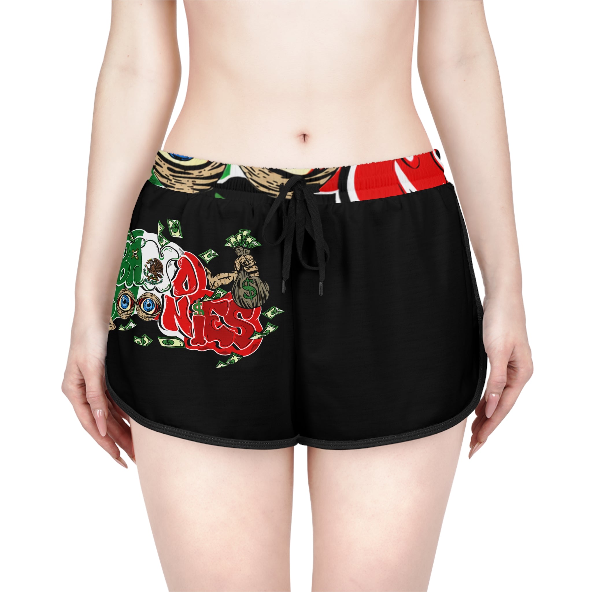 Women's Relaxed Shorts (Black) | Mexico Band Goonies