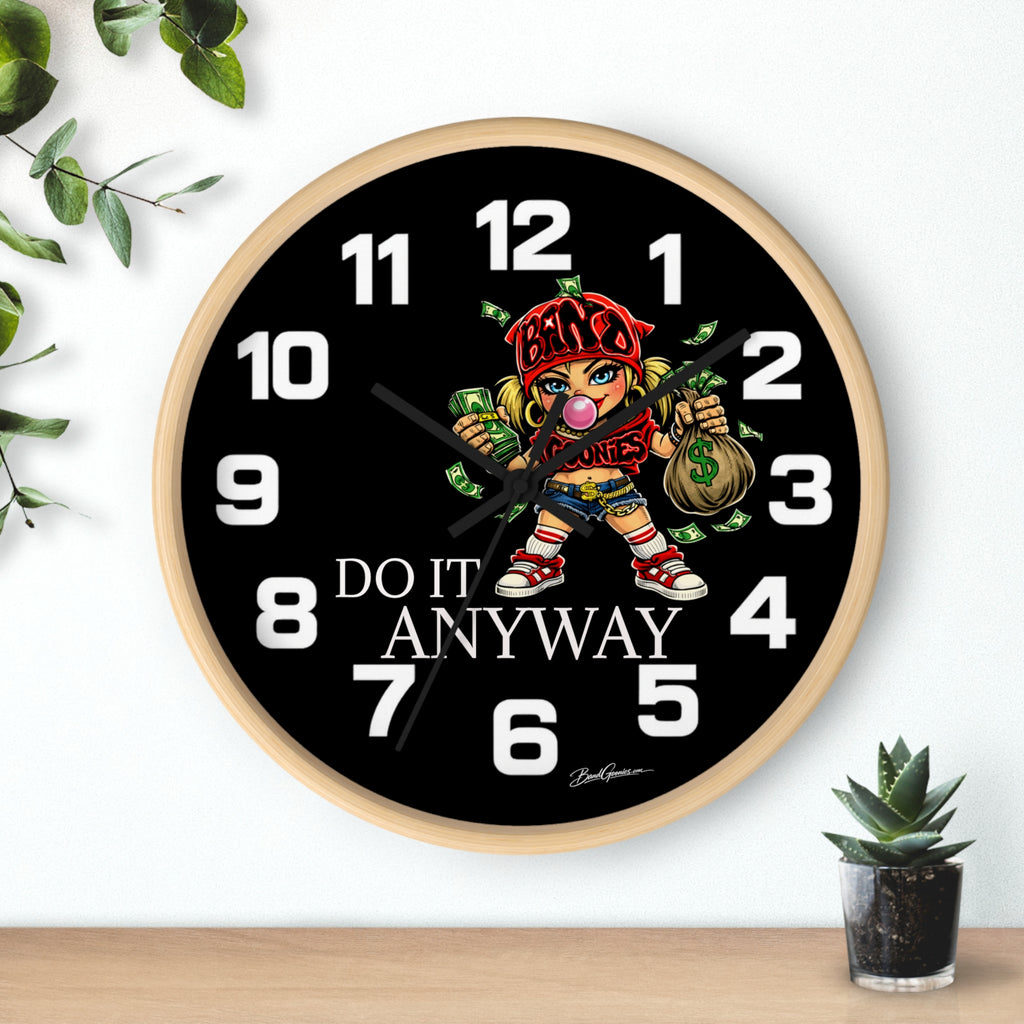 Wall Clock | Girl Goonie "Do it Anyway" (Round 10" x 10")