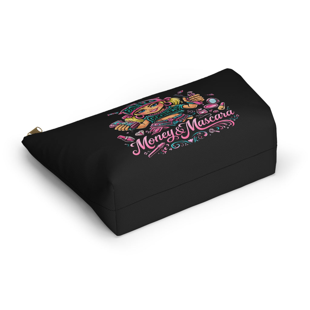 Accessory Pouch w T-bottom | Pink Girl Goonie "Money & Mascara"