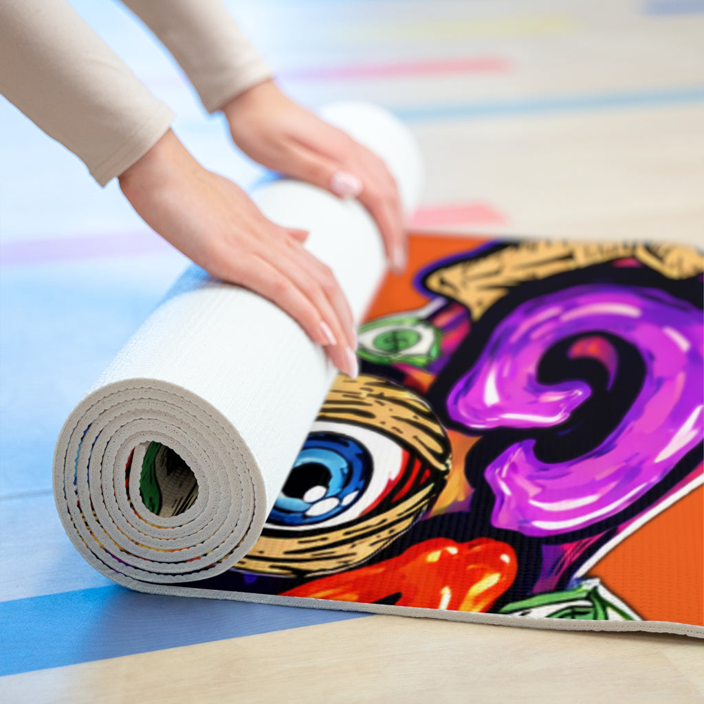 Foam Yoga Mat | Orange & Purple Band Goonies