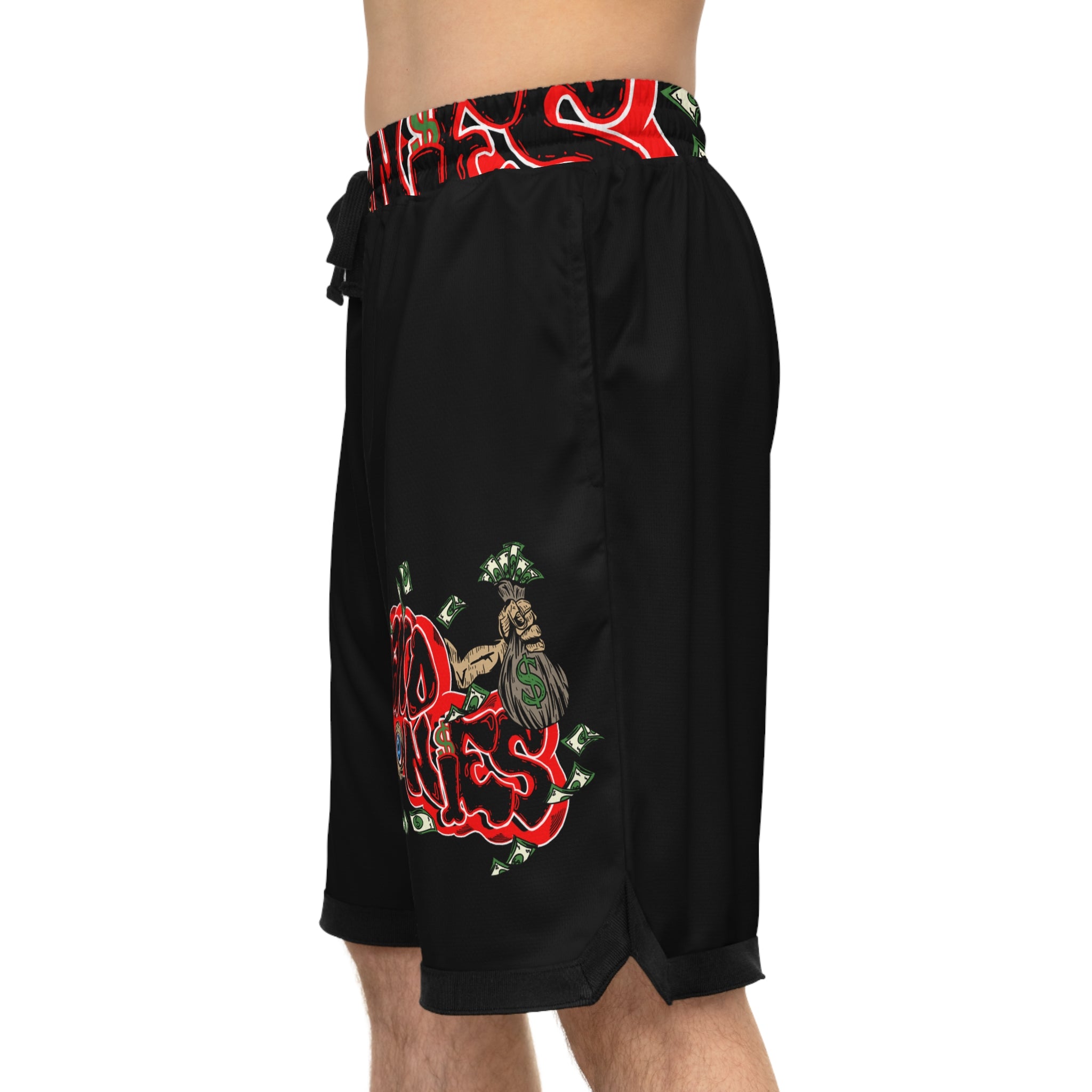 Basketball Rib Shorts (Black) | Red Band Goonies