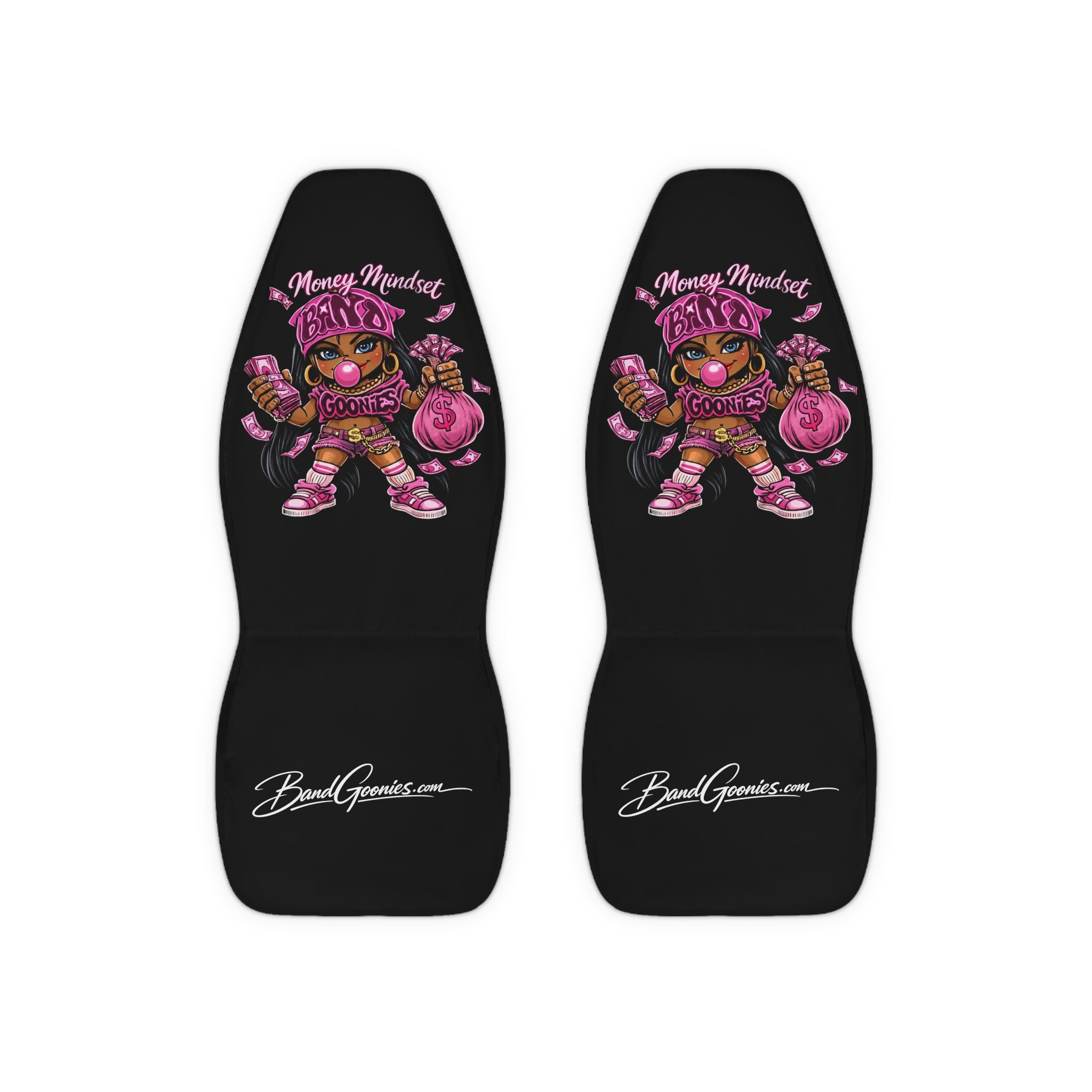 Polyester Car Seat Covers | Pink Goonie "Money Mindset"
