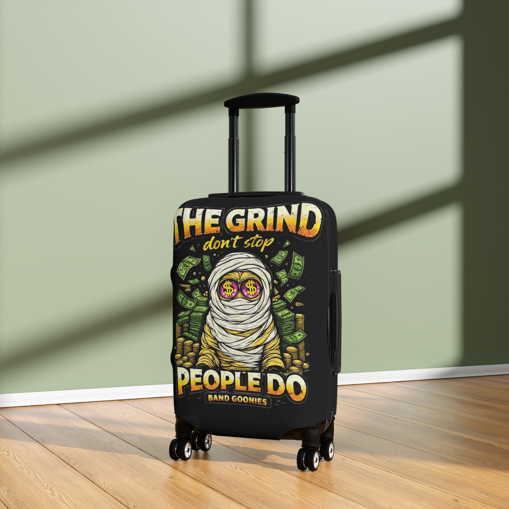 Luggage Cover | OG Goonie "The Grind Don't Stop, People Do"