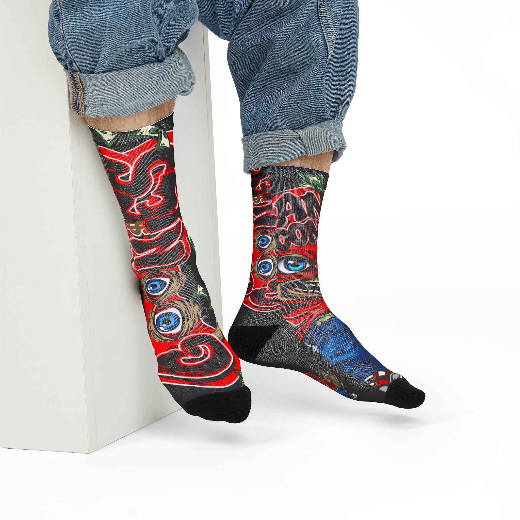 Red Band Goonie Crew Socks