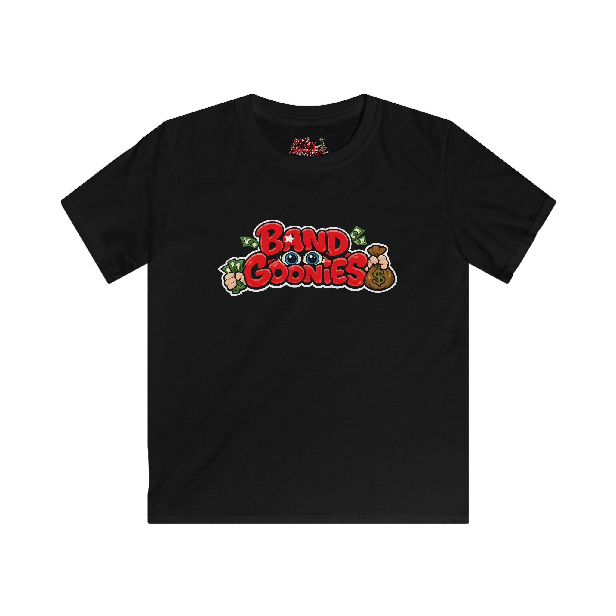 Kids Soft Style T-Shirt | Red Bubbly Band Goonies