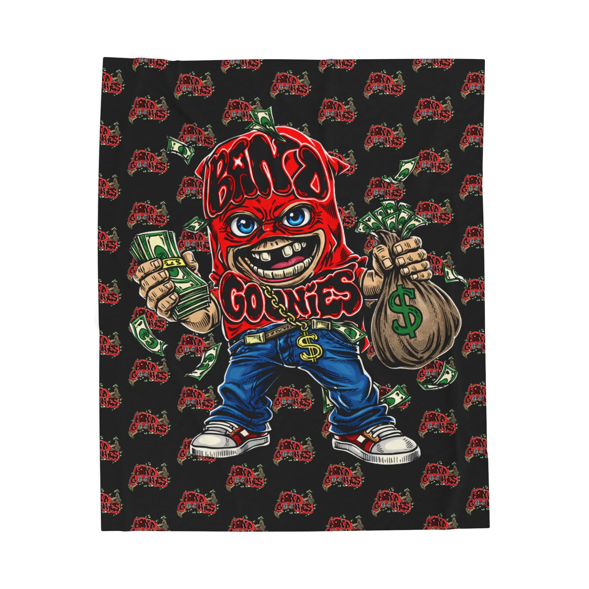 Velveteen Plush Blanket | Black & Red