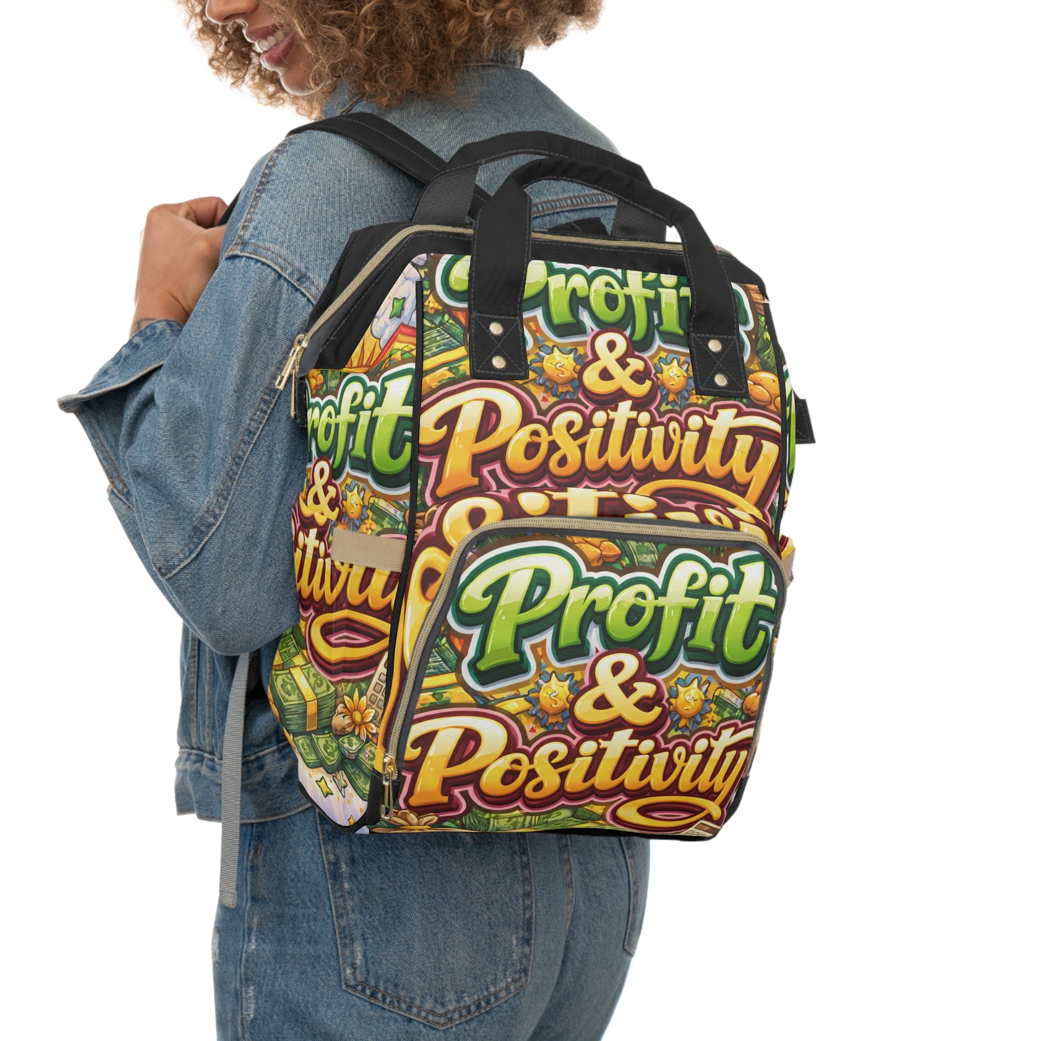 Multifunctional Diaper Backpack "Peace & Positivity"