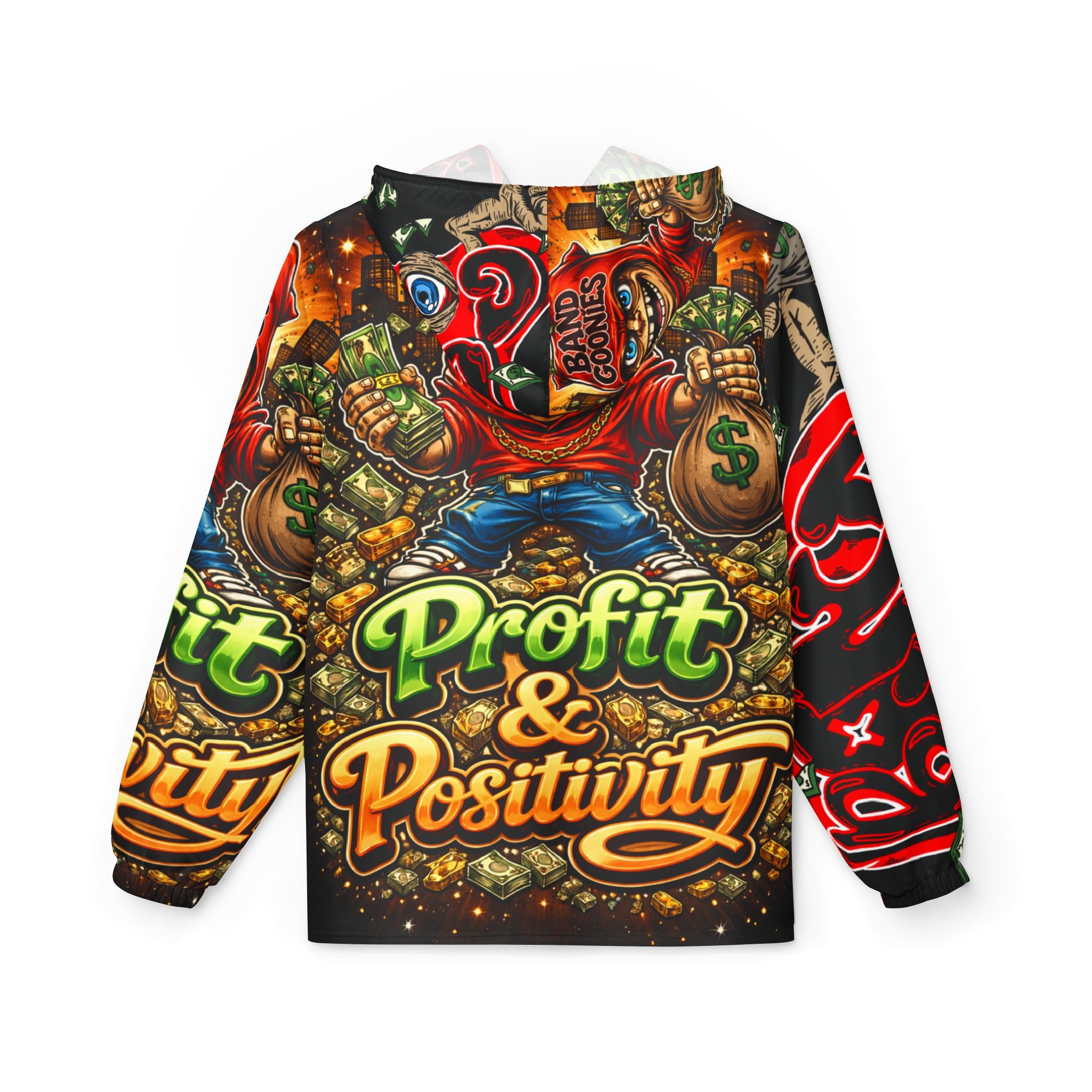 Windbreaker Jacket "Profit & Positivity" Red Goonie