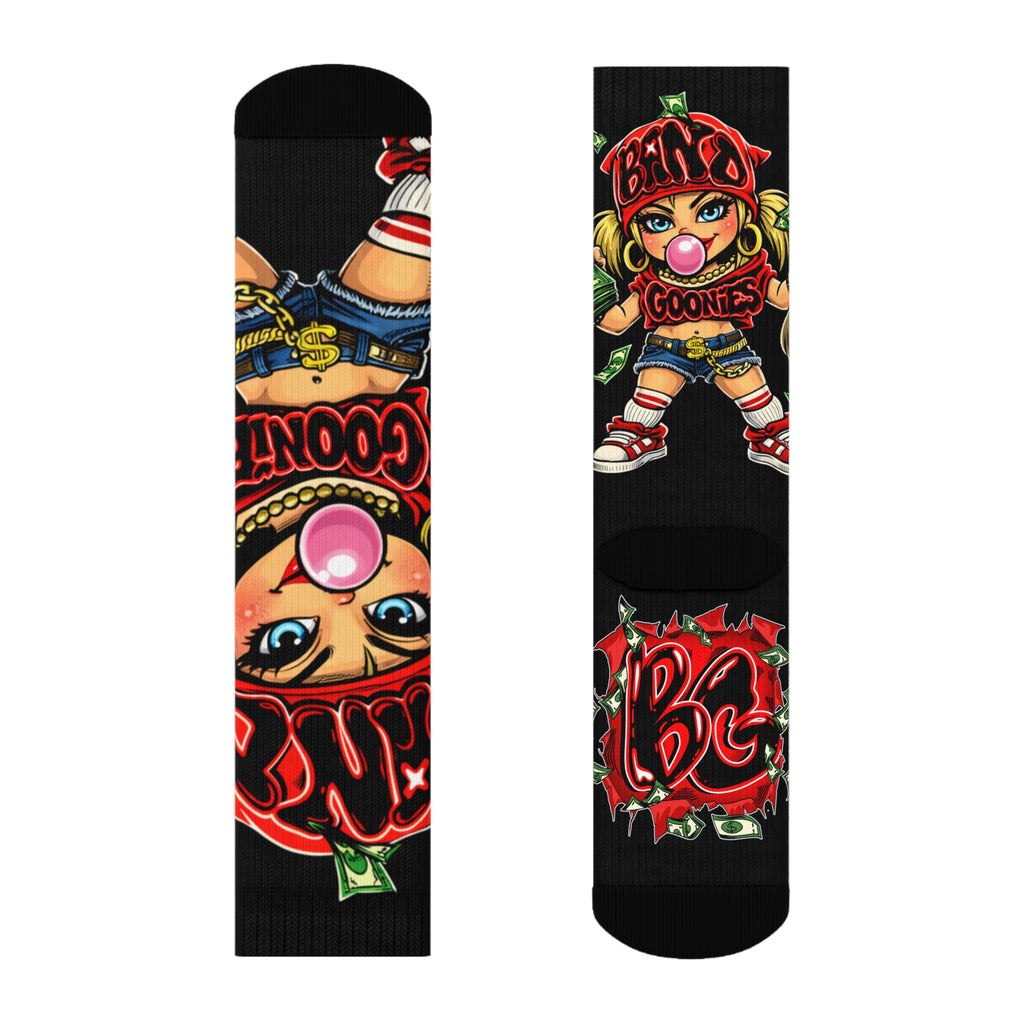 Red Girl Goonie Crew Socks