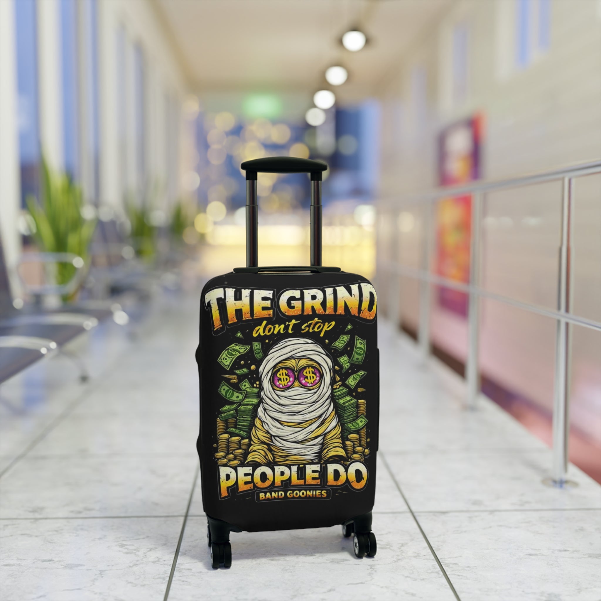 Luggage Cover | OG Goonie "The Grind Don't Stop, People Do"