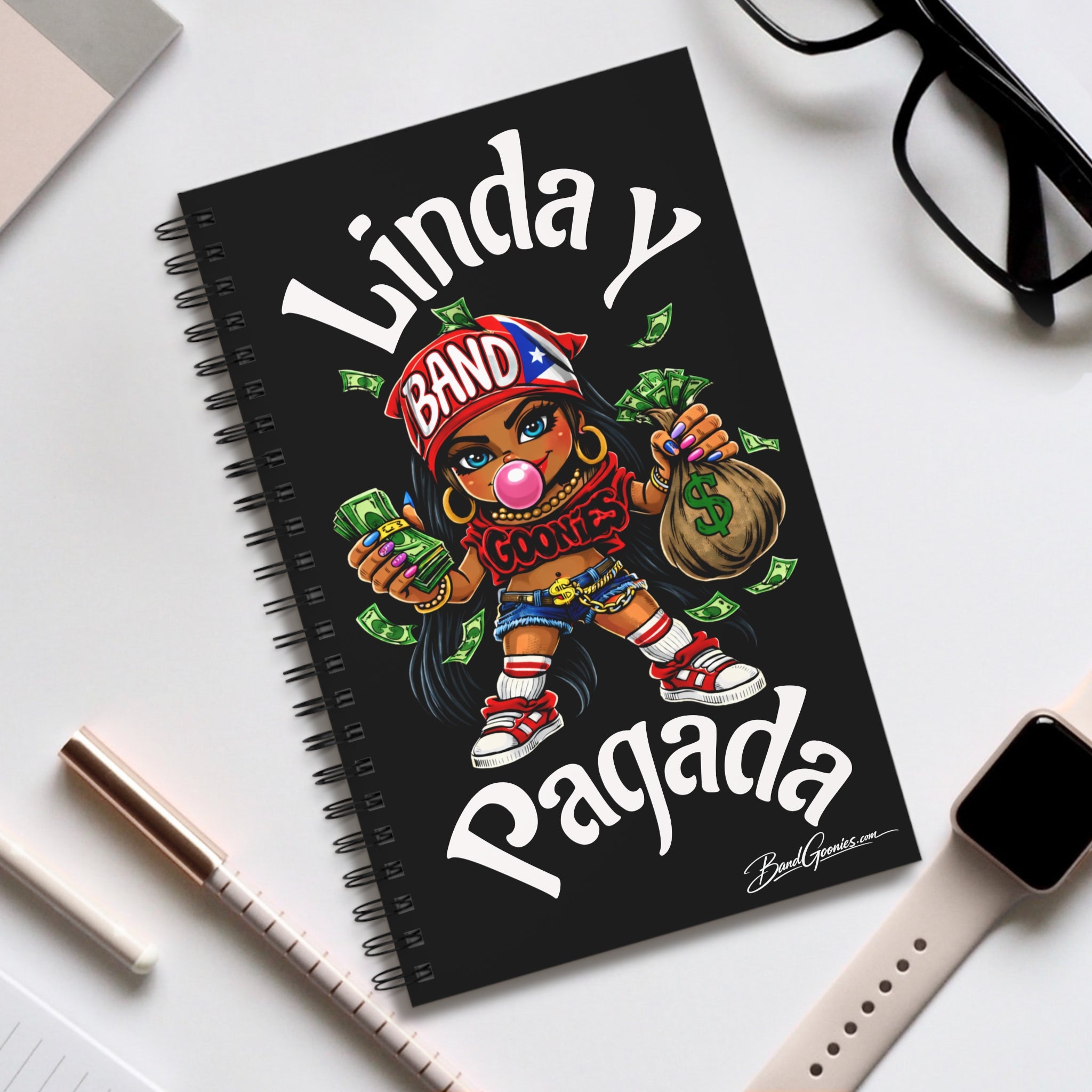 "Linda y Pagada" Girl Goonie | Spiral Journal (80 Sheets)