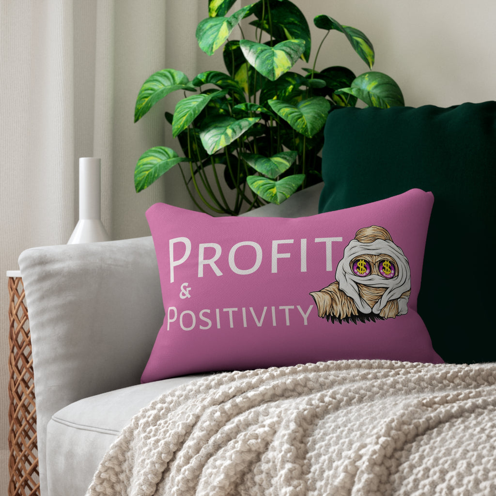 Polyester Pillow | OG Goonie "Profit & Positivity" (Pink)
