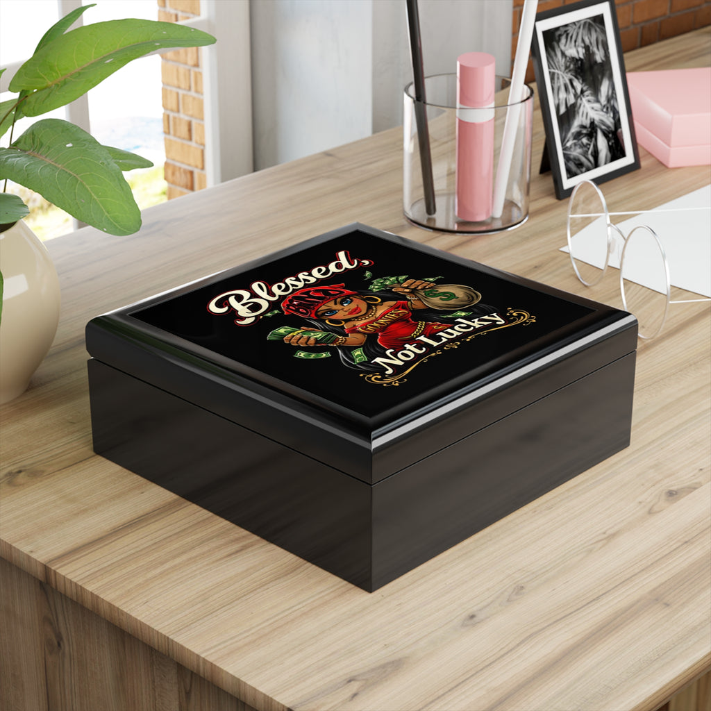 Jewelry Box | Red Girl Goonie "Blessed, not Lucky"