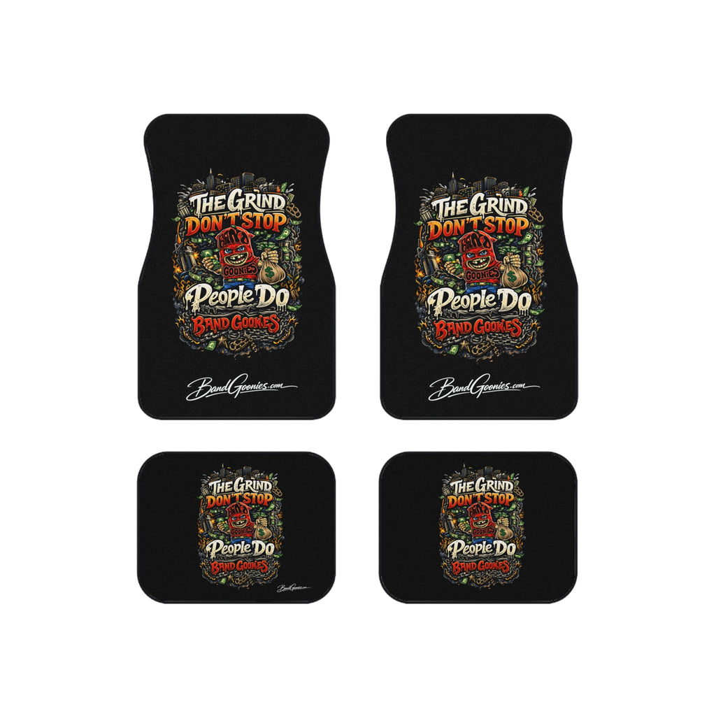 Car Mats (Set of 4) | Red Goonie "The Grind Don't Stop, People Do"