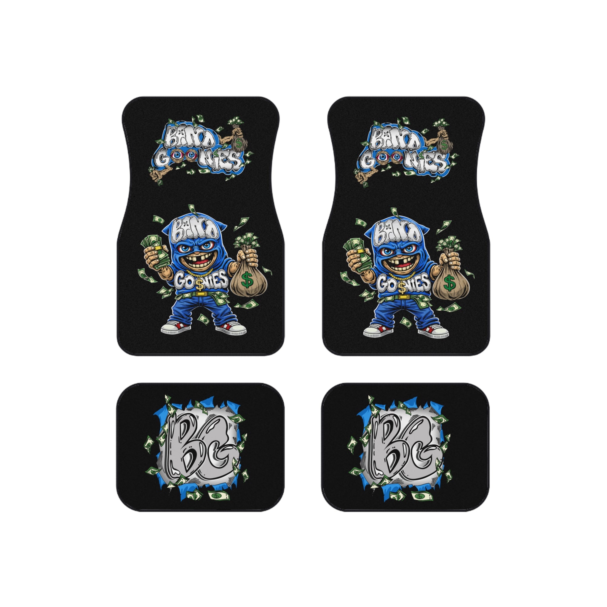 Car Mats (Set of 4) | Black & Blue