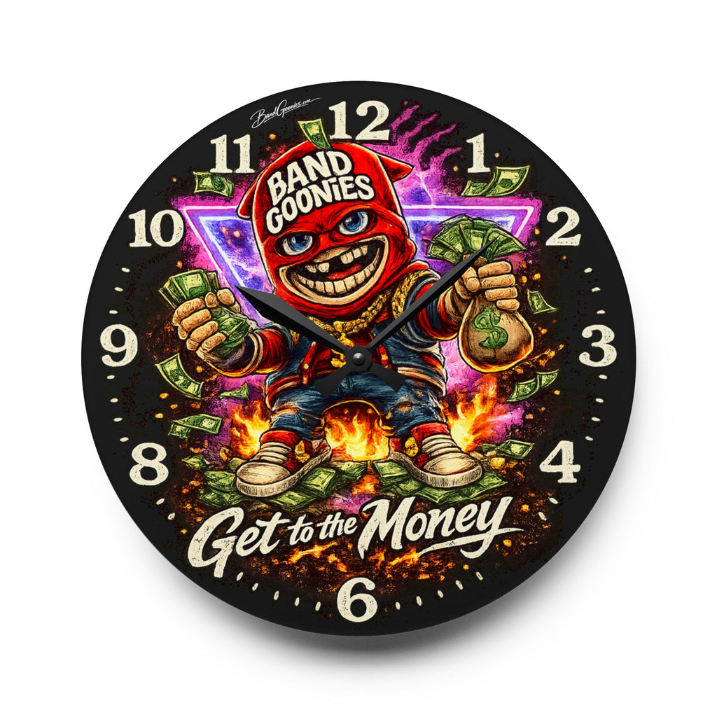 Acrylic Wall Clock | Red Band Goonie "Get to the Money"