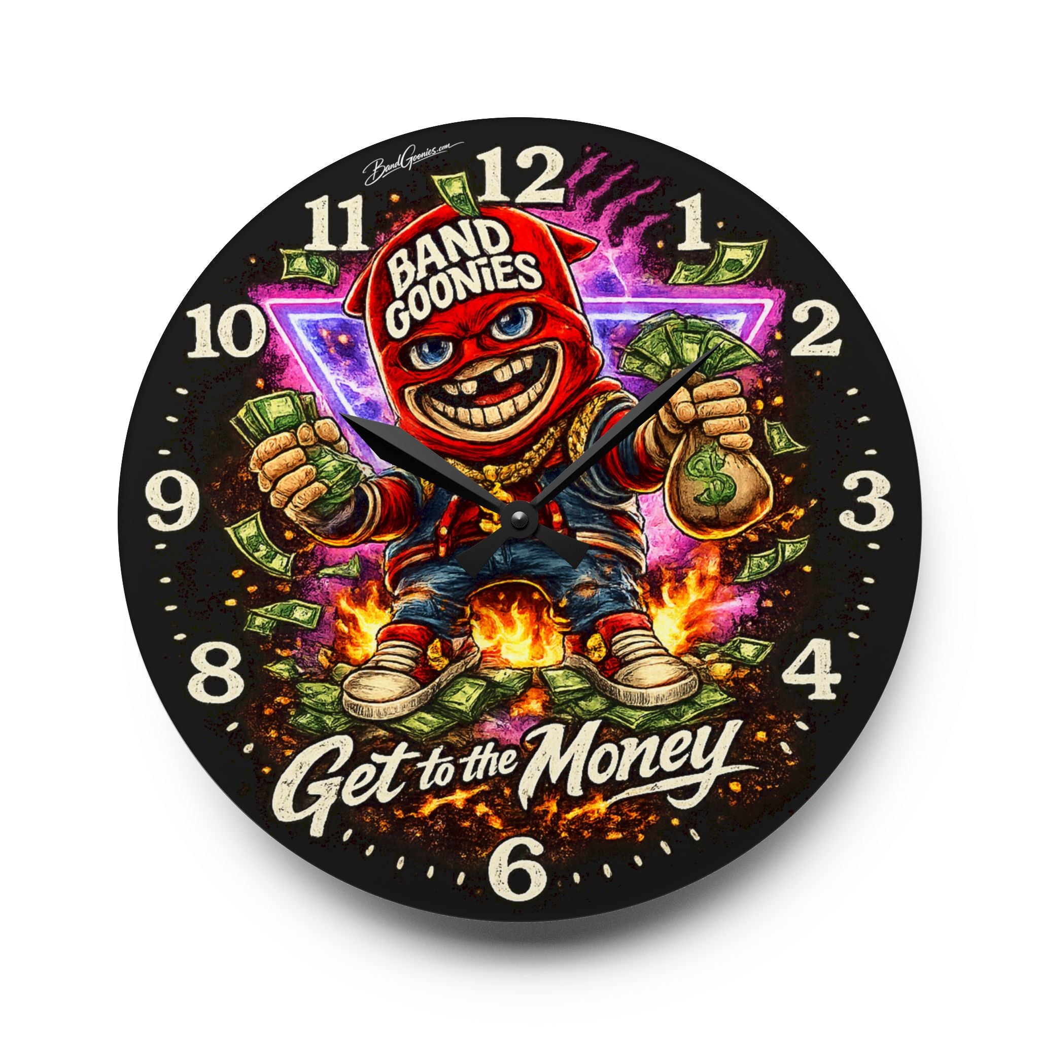 Acrylic Wall Clock | Red Band Goonie "Get to the Money"