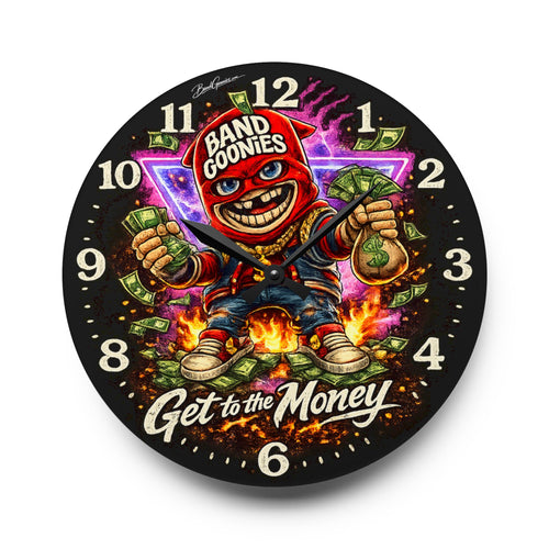 Acrylic Wall Clock | Red Band Goonie "Get to the Money"