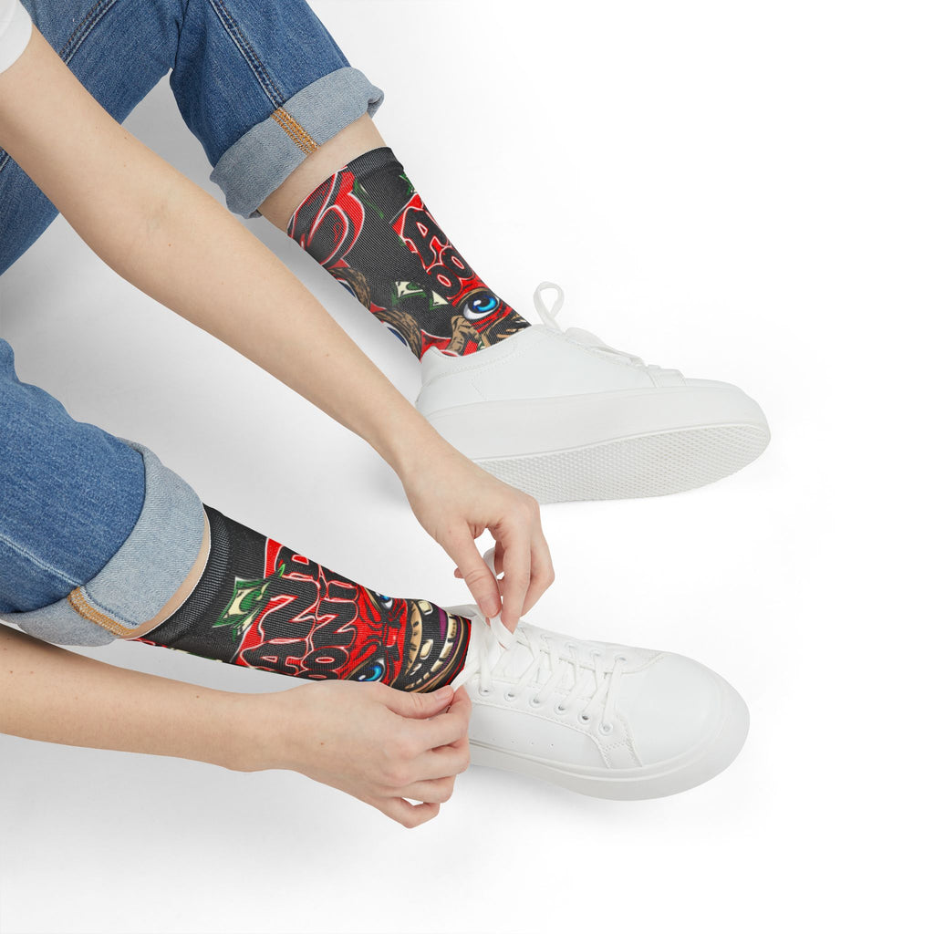Crew Socks | Black & Red
