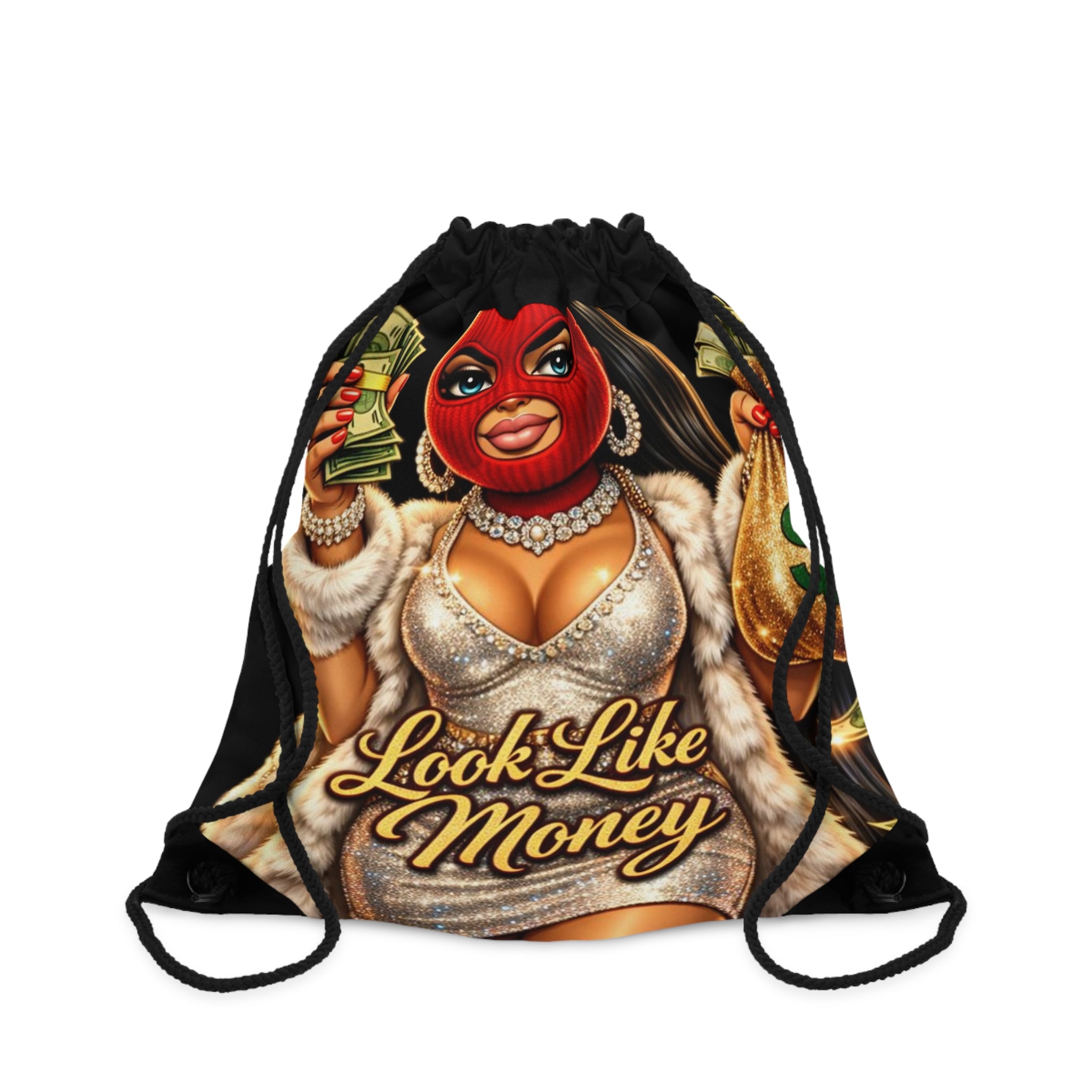 Drawstring Bag | Red Girl Goonie "Looks Like Money"