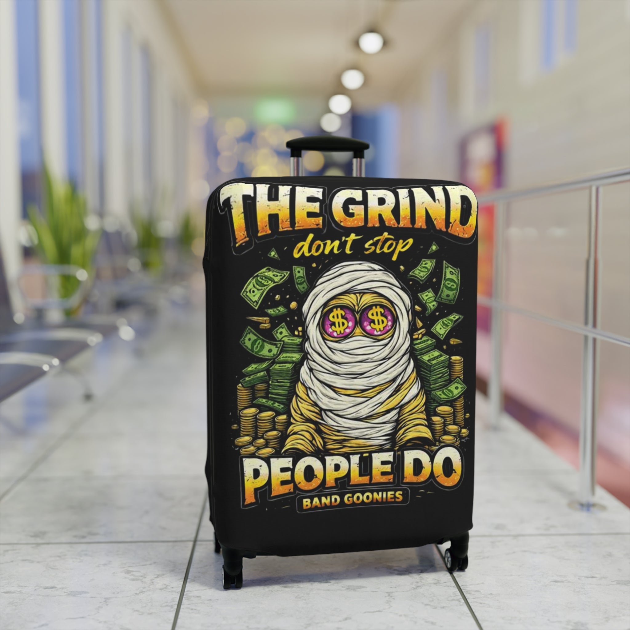Luggage Cover | OG Goonie "The Grind Don't Stop, People Do"