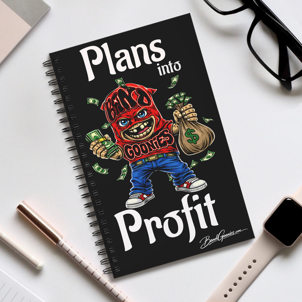 "Plans into Profit" Red Goonie | Spiral Journal (80 Sheets)