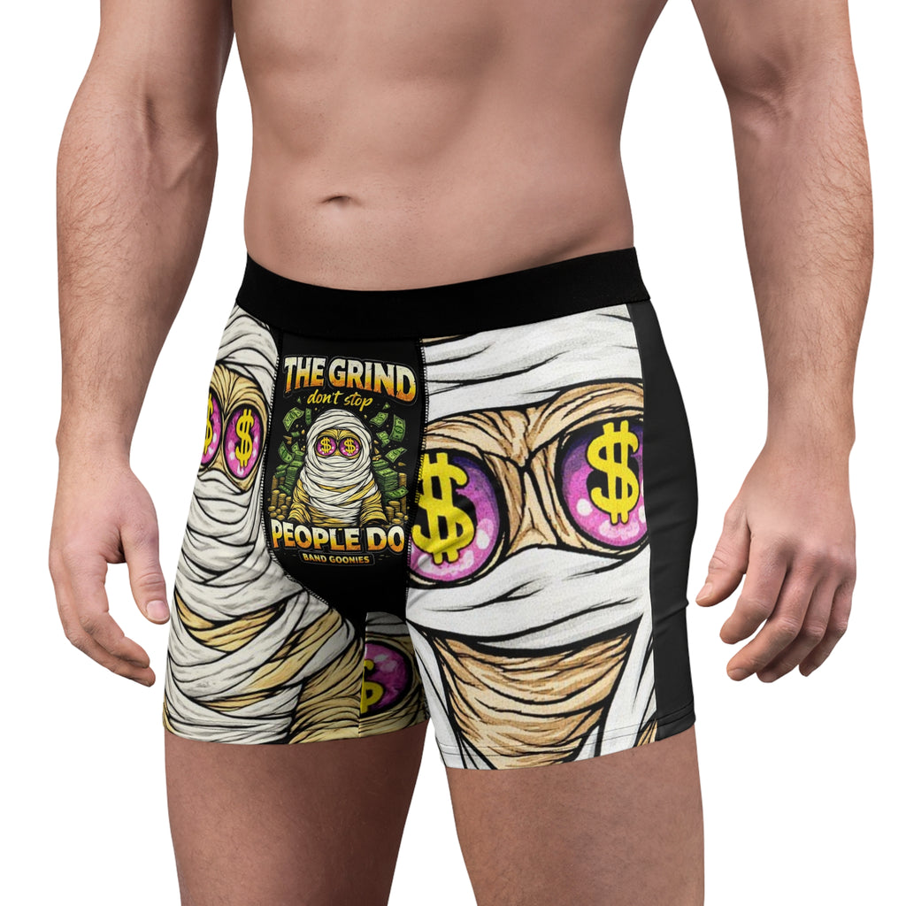Men's Boxer Briefs (Black) | OG Goonie "The Grind Don't Stop, People Do"