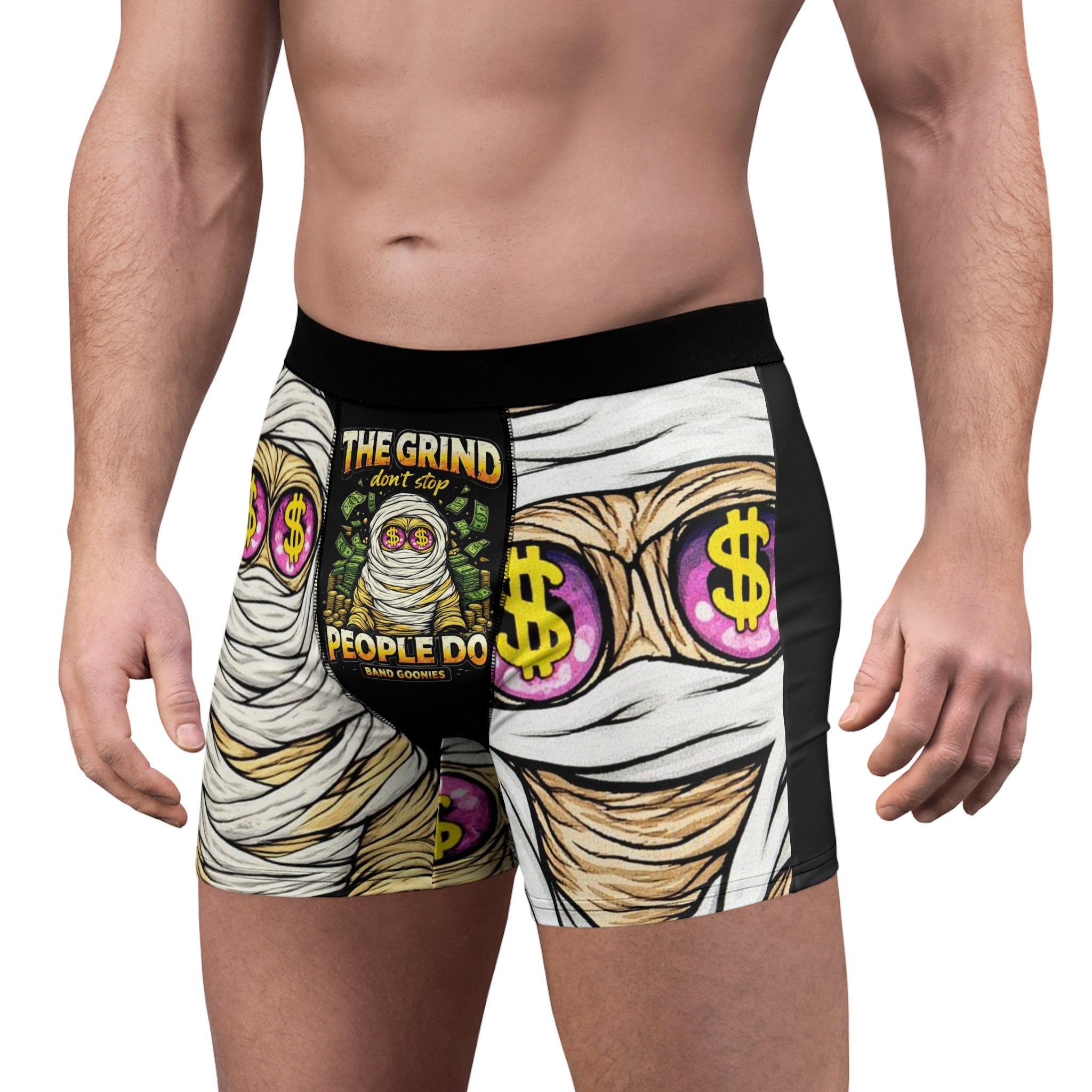 Men's Boxer Briefs (Black) | OG Goonie "The Grind Don't Stop, People Do"