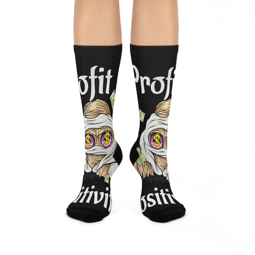 "Profit & Positivity" Cushioned Crew Socks