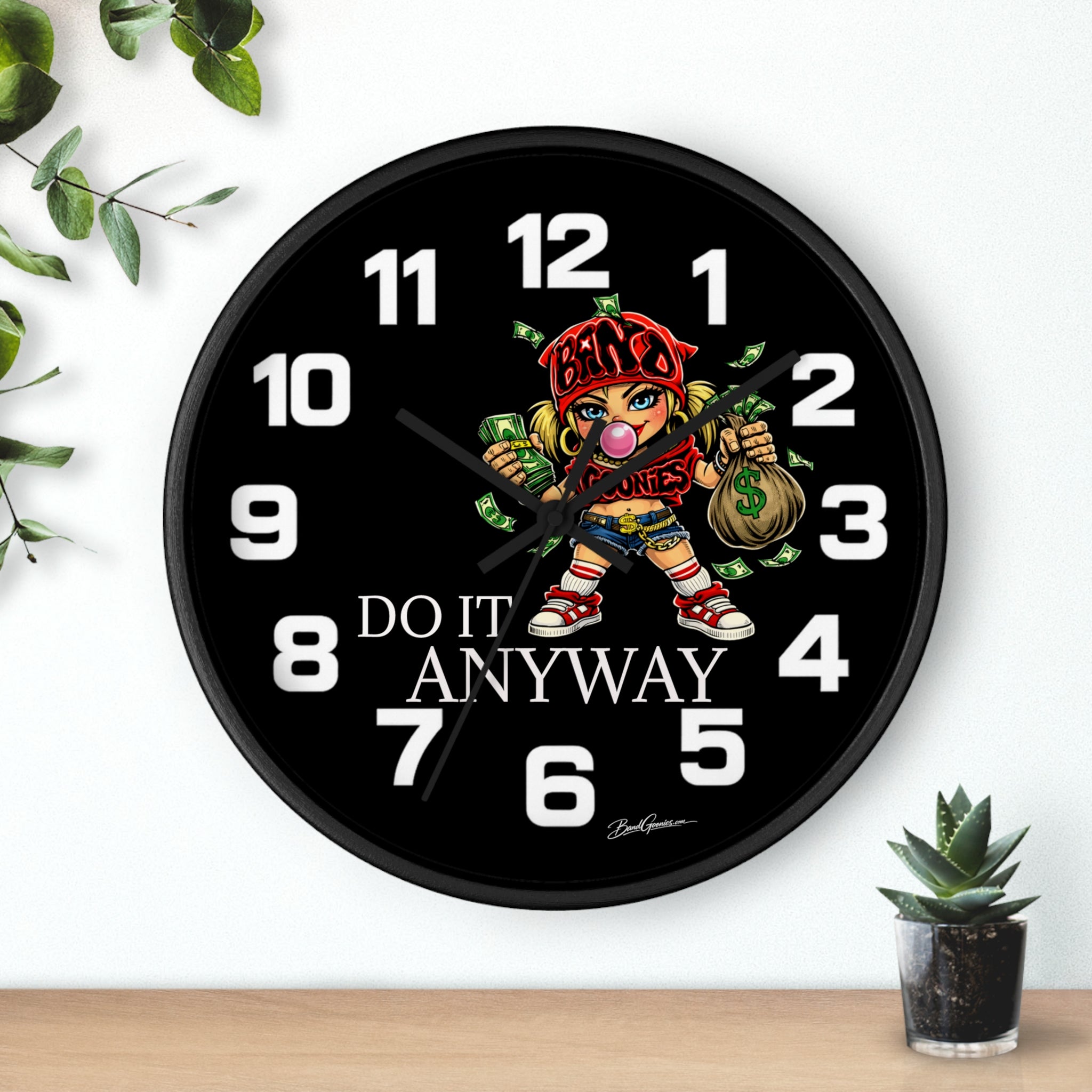 Wall Clock | Girl Goonie "Do it Anyway" (Round 10" x 10")