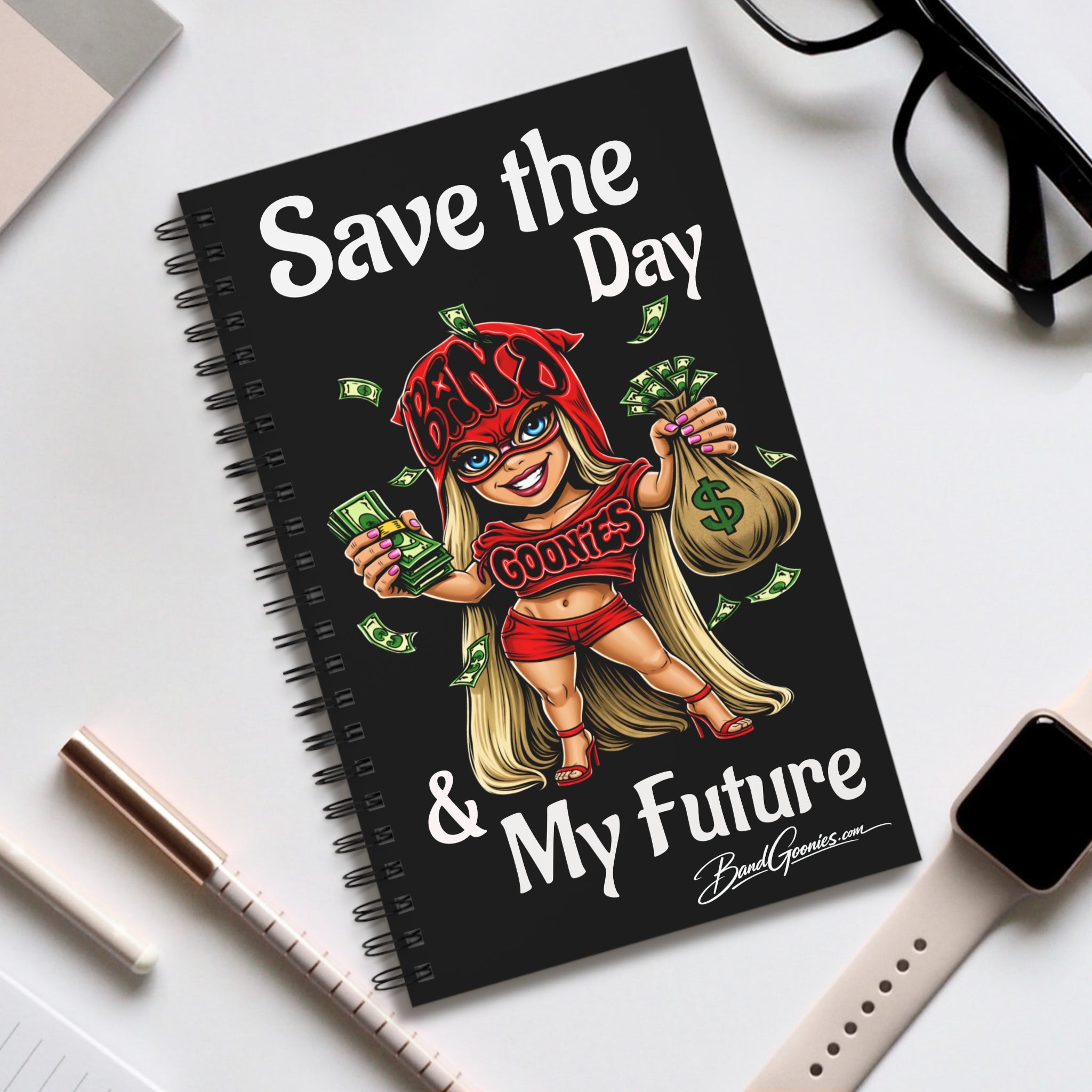 "Save the Day & My Future" Girl Goonie | Spiral Journal (80 Sheets)