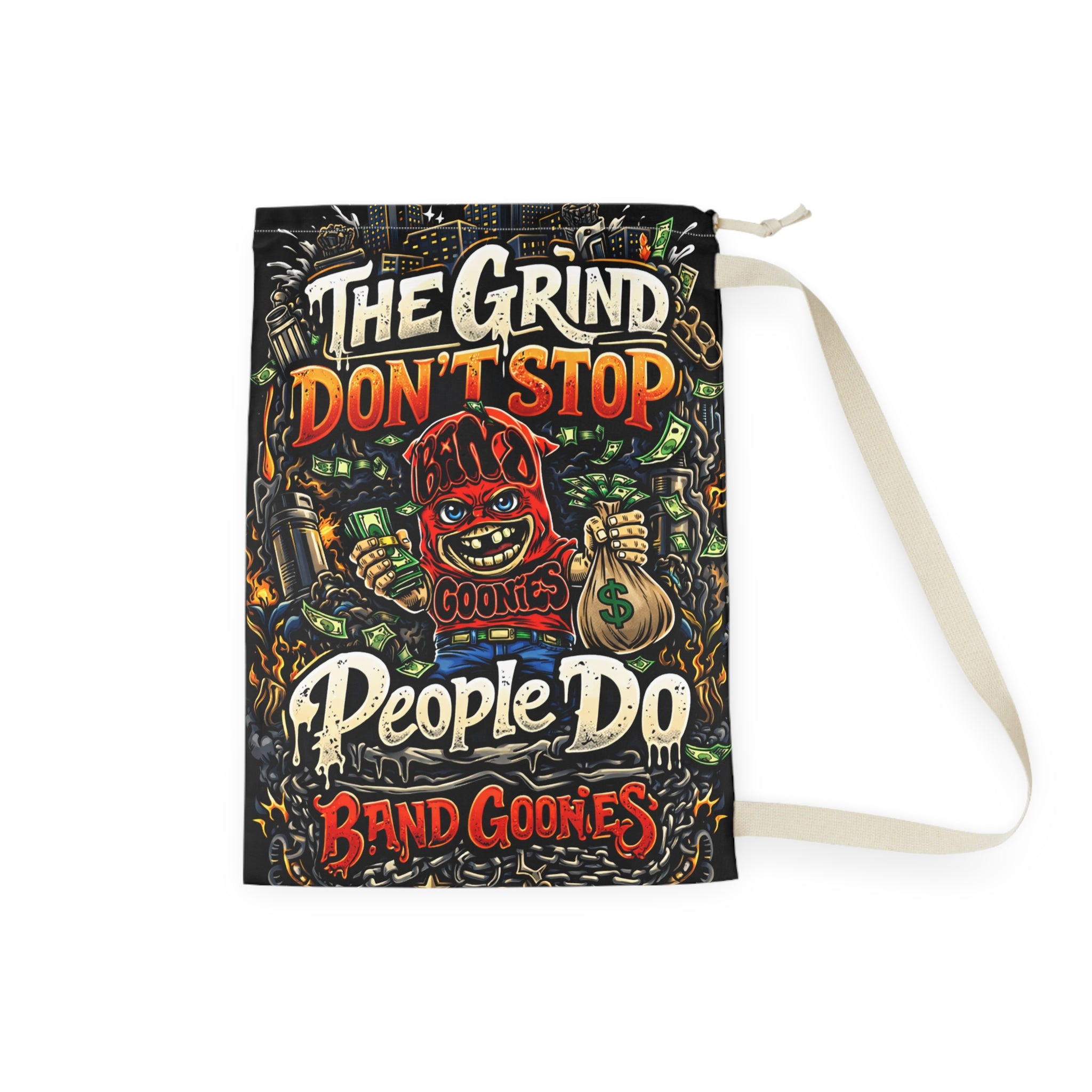 Laundry Bag | Red Goonie "The Grind Don't Stop, People Do"