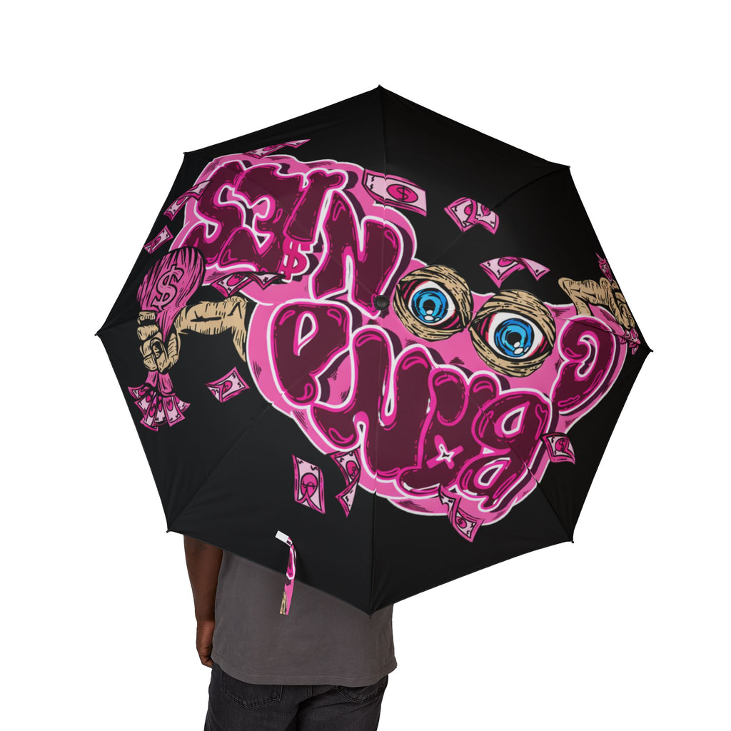 Semi-Automatic Foldable Umbrella (Black) | Pink Band Goonies
