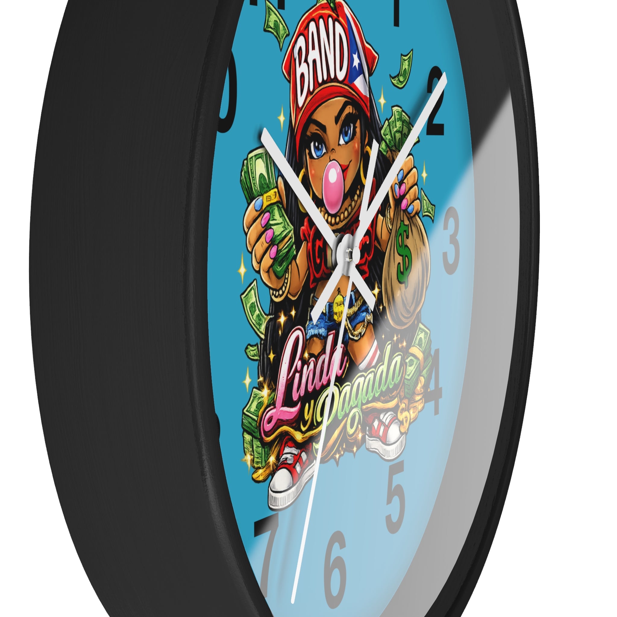 Wall Clock | Girl Goonie "Linda y Pagada" (Round 10" x 10")