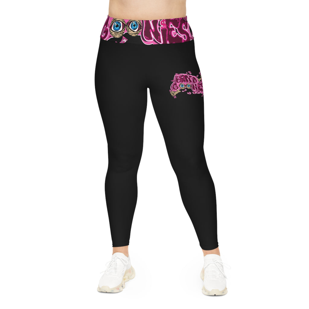 Plus Size Leggings (Black) | Pink Band Goonies