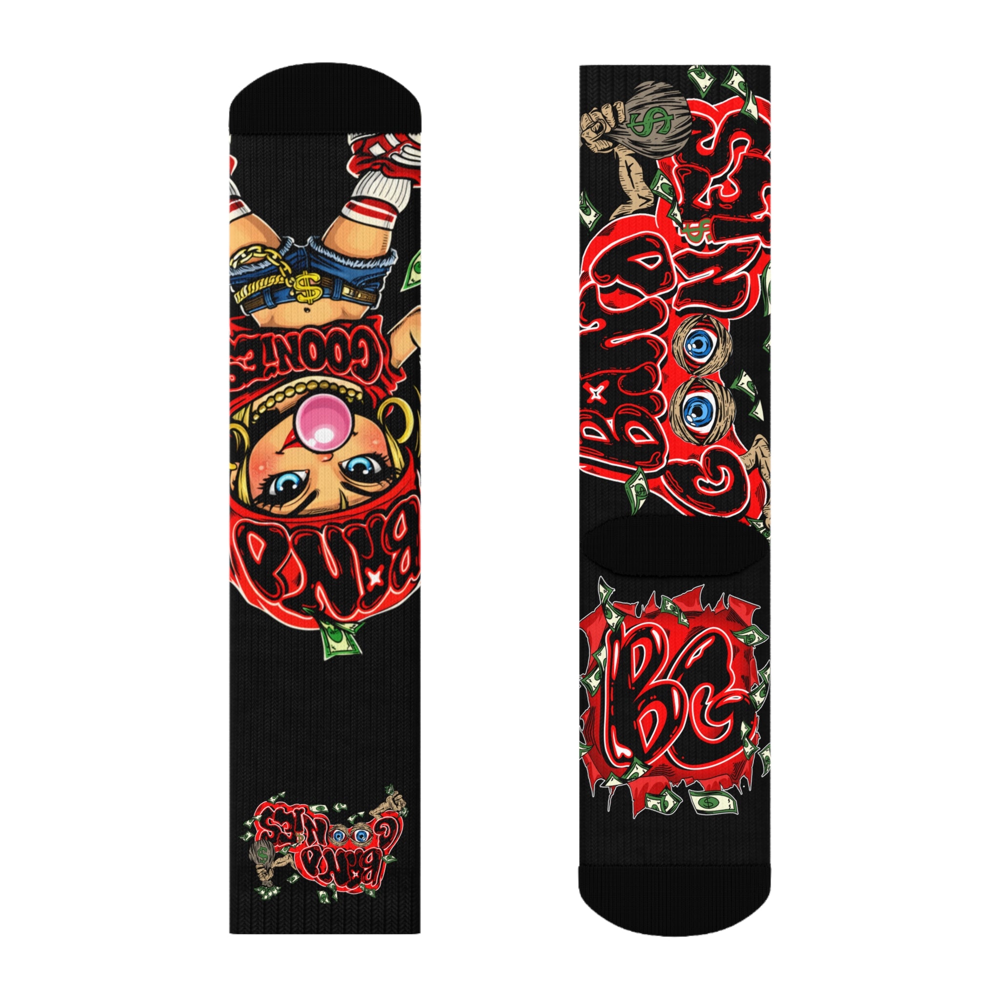 Red Girl Goonie Crew Socks