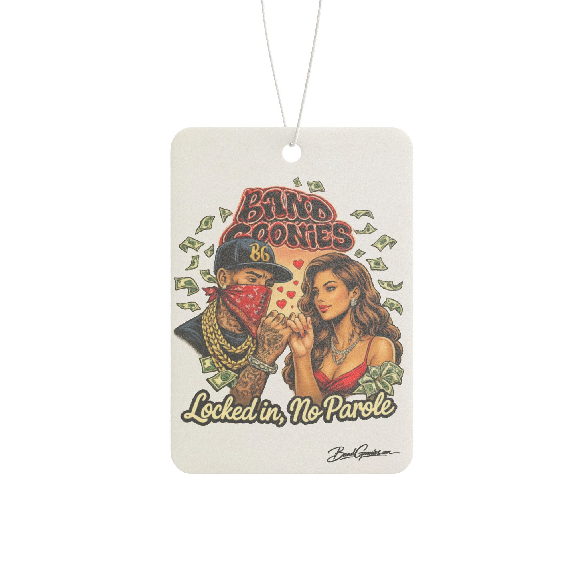 Love Car Air Freshener | Red Goonie Couple "Locked in, No Parole"