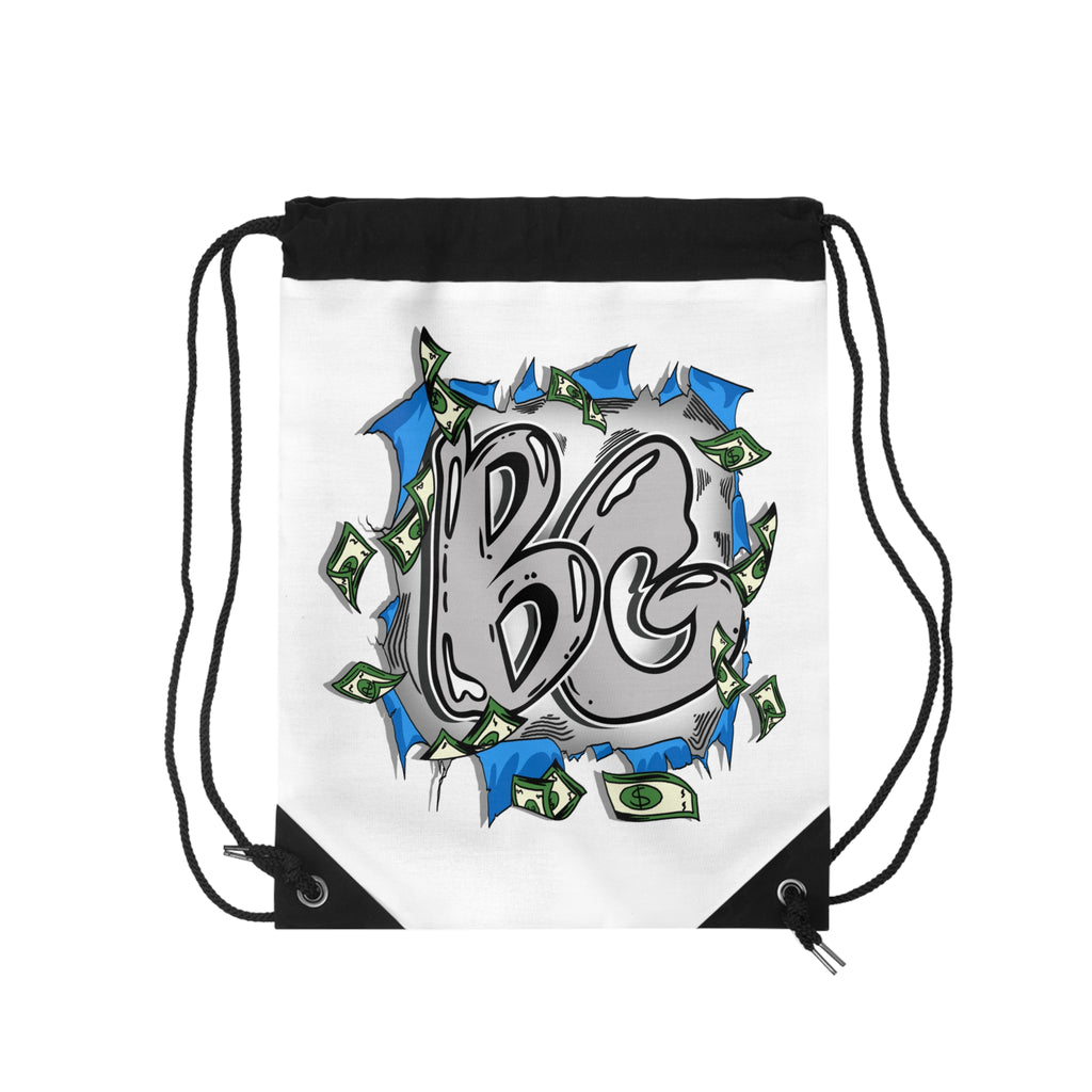 Drawstring Bag | White & Blue
