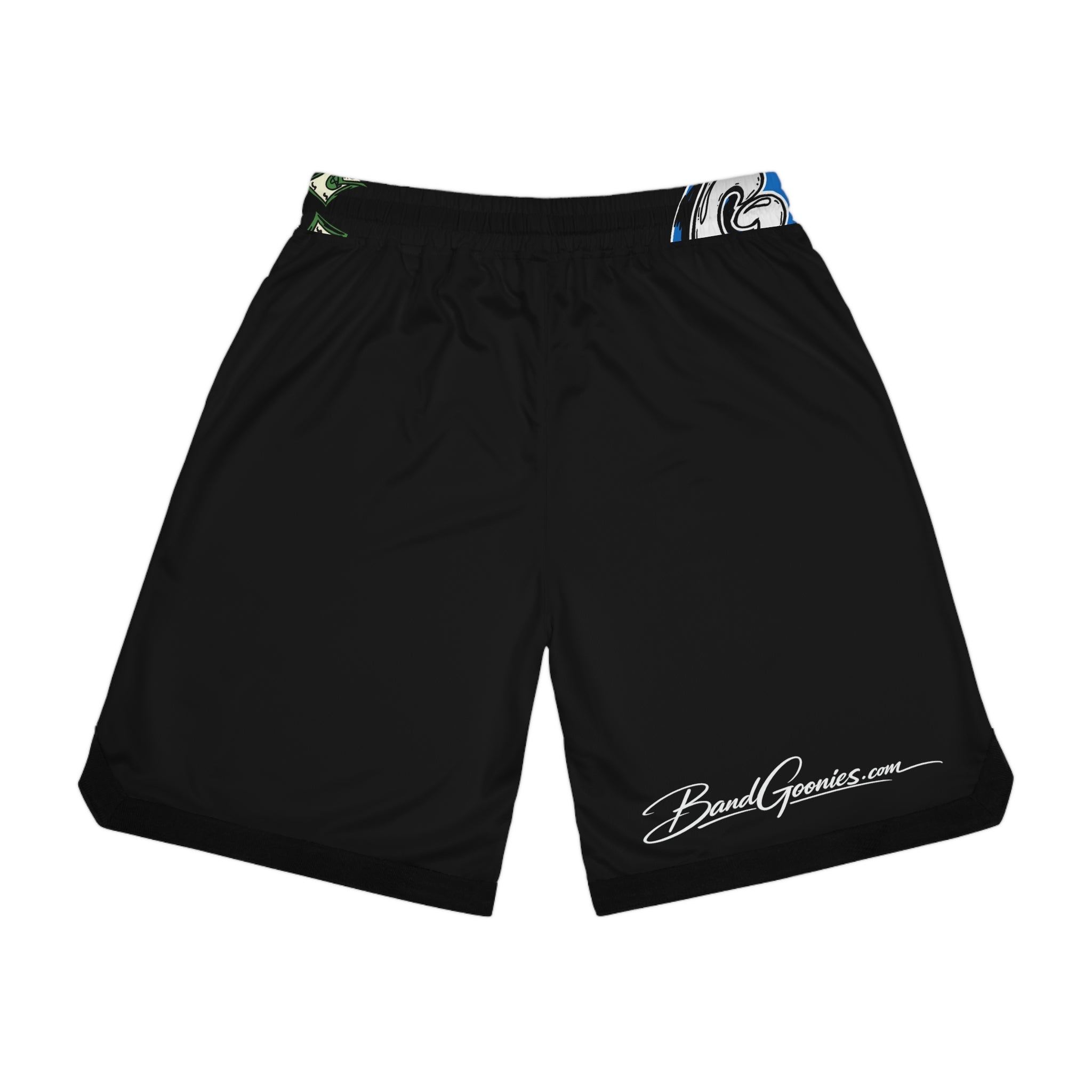 Basketball Rib Shorts (Black) | Blue Goonie "Money Follows Mindset"