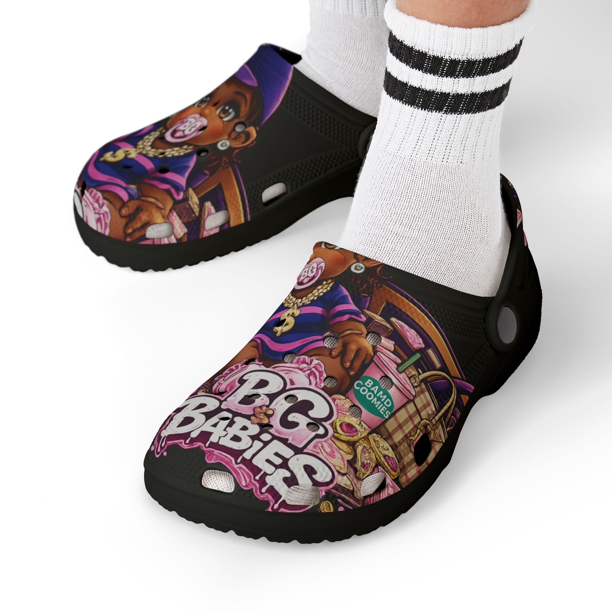 Kid's Foam Clogs (Black) | Pink BG Babies "Sunroofs & Starbucks"