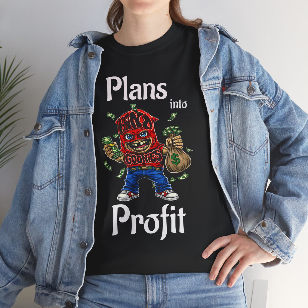 Heavy Cotton T-Shirt | Red Goonie "Plans into Profit"