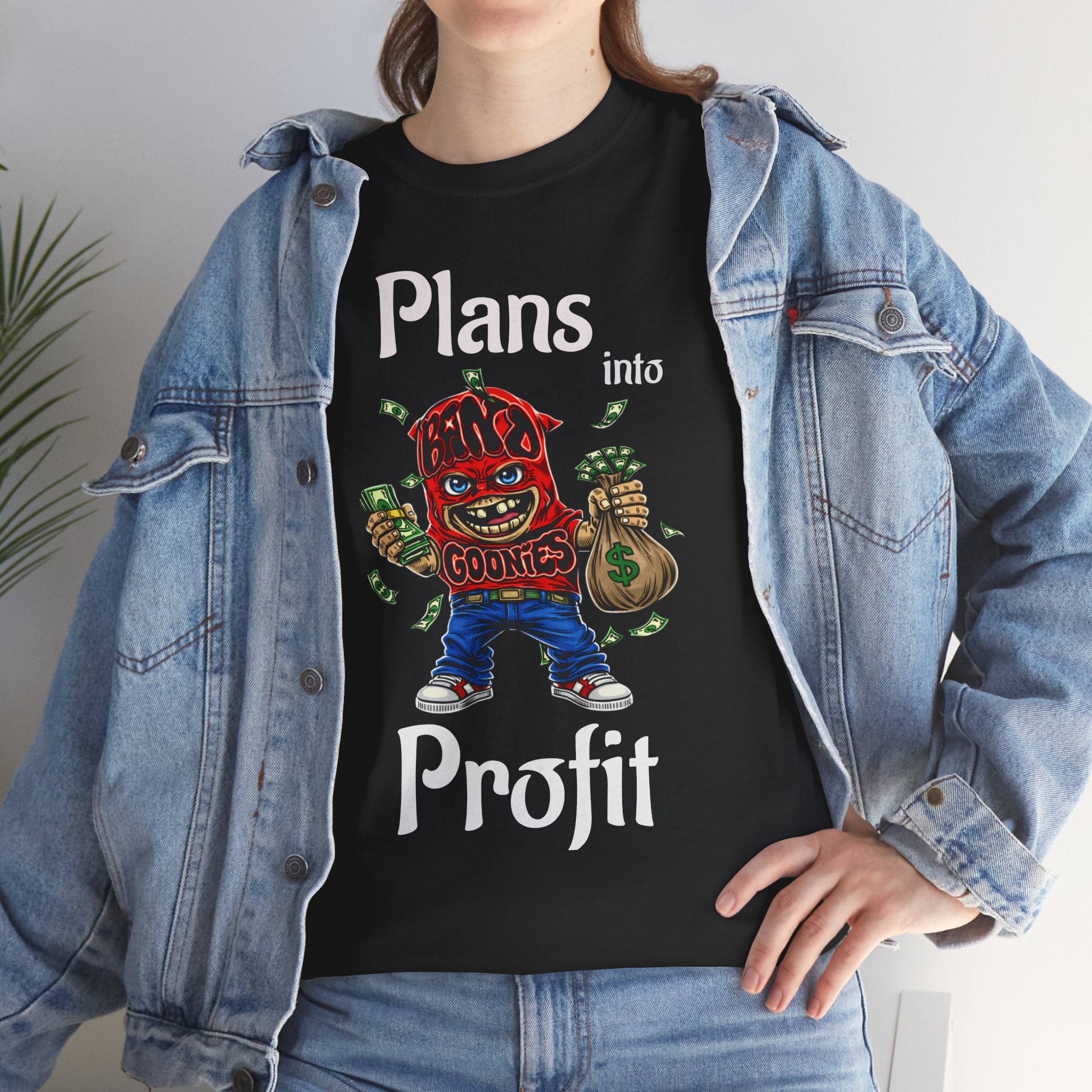 Heavy Cotton T-Shirt | Red Goonie "Plans into Profit"