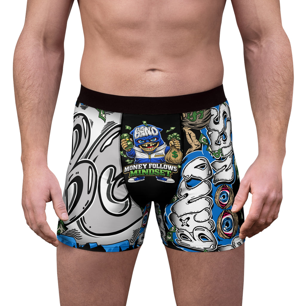 Men's Boxer Briefs (Black) | Blue Goonie "Money Follows Mindset"